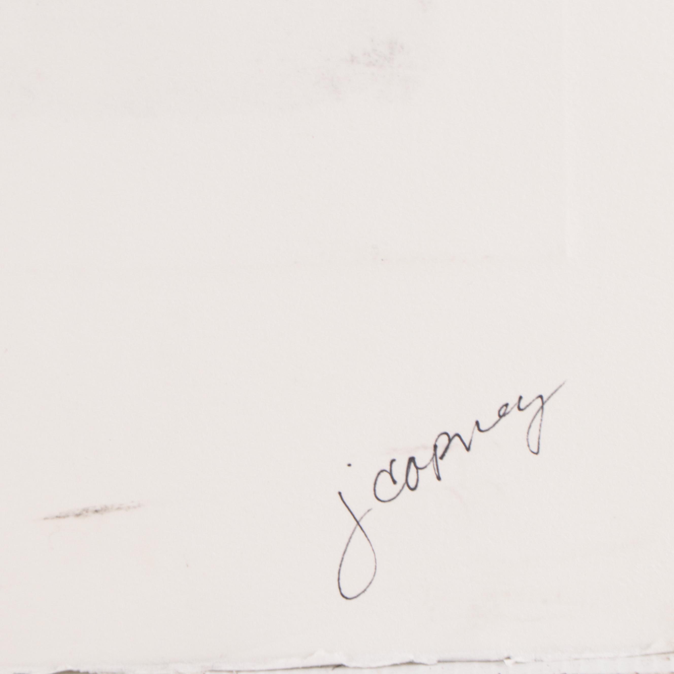 Jane Carney Abstract Non-Objective Monoprint Triptych, Late 20th Century