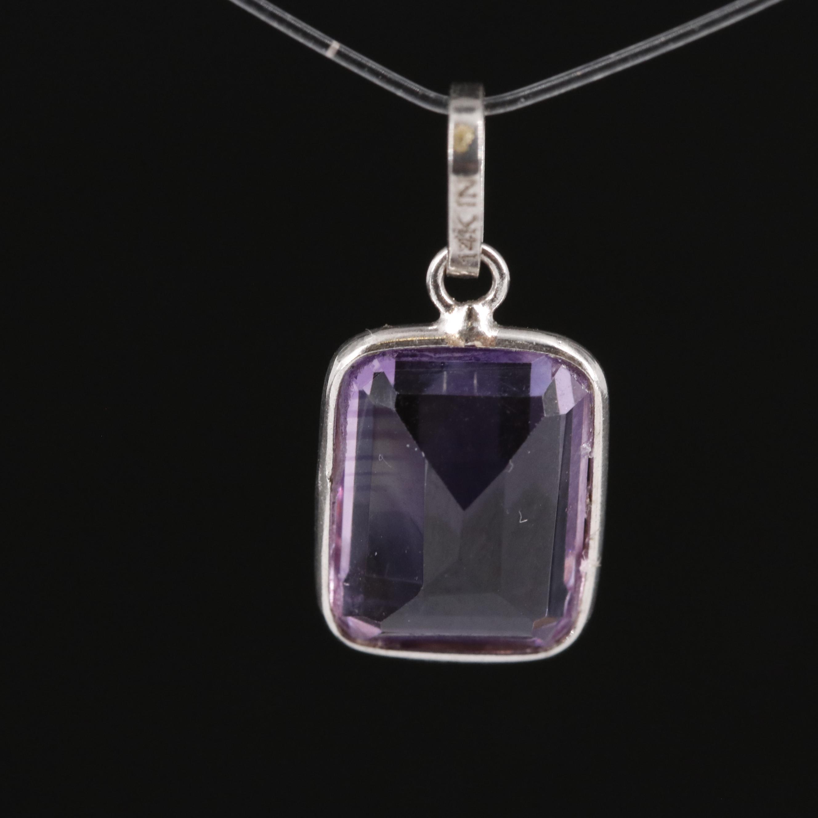 14K Amethyst Pendant