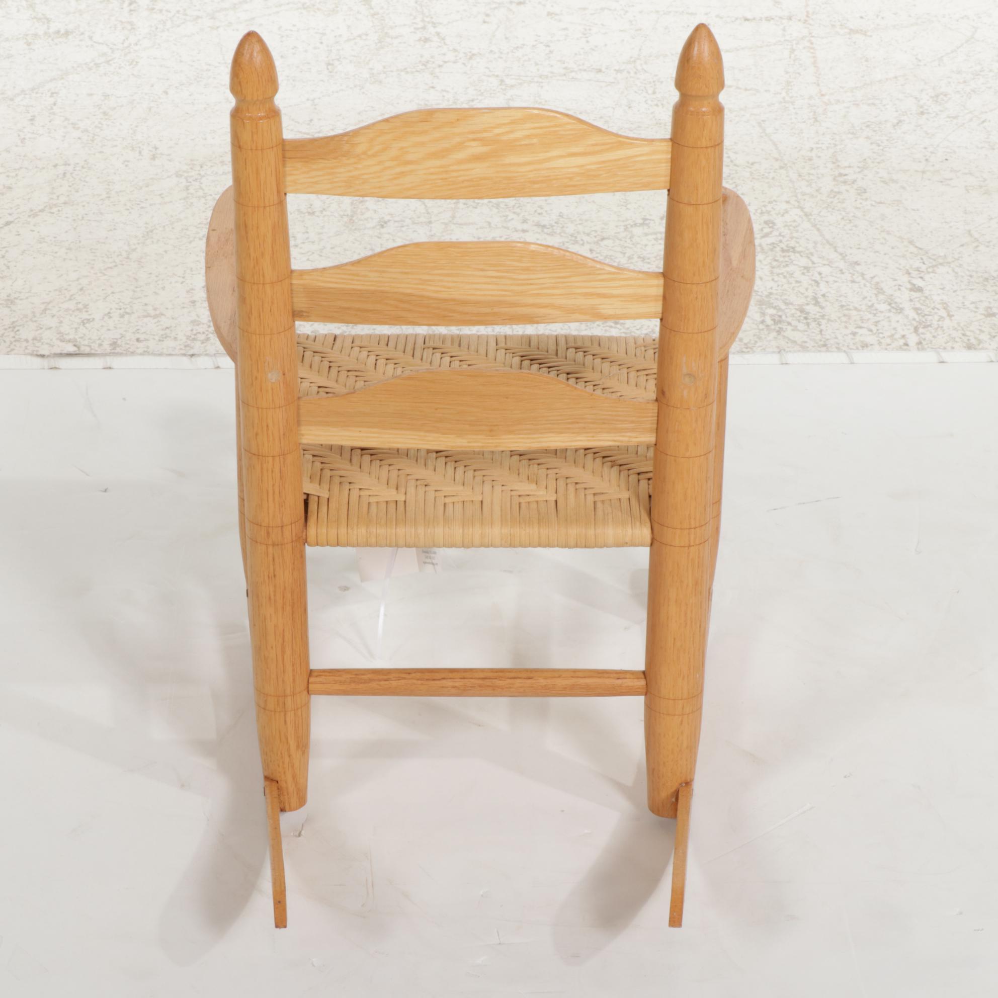 Willie Simmons Bench-Made Wooden Splint-Seat Child's Rocking Chair, 2021
