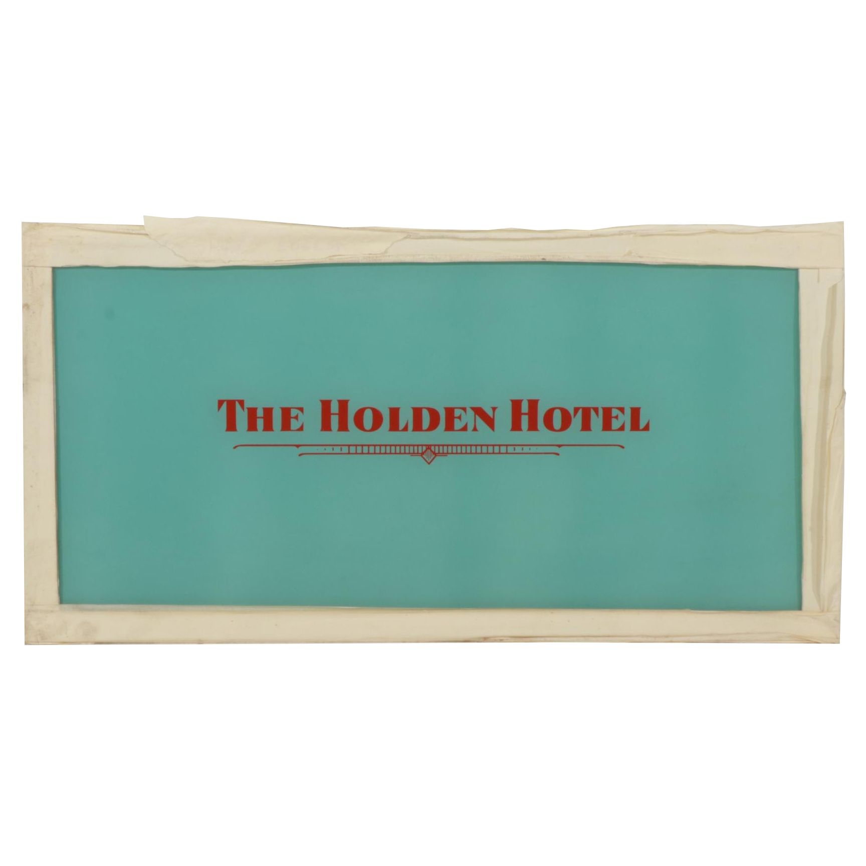 Holden Hotel Stenciled Glass Pane Transom Window Sign, Circa 1915