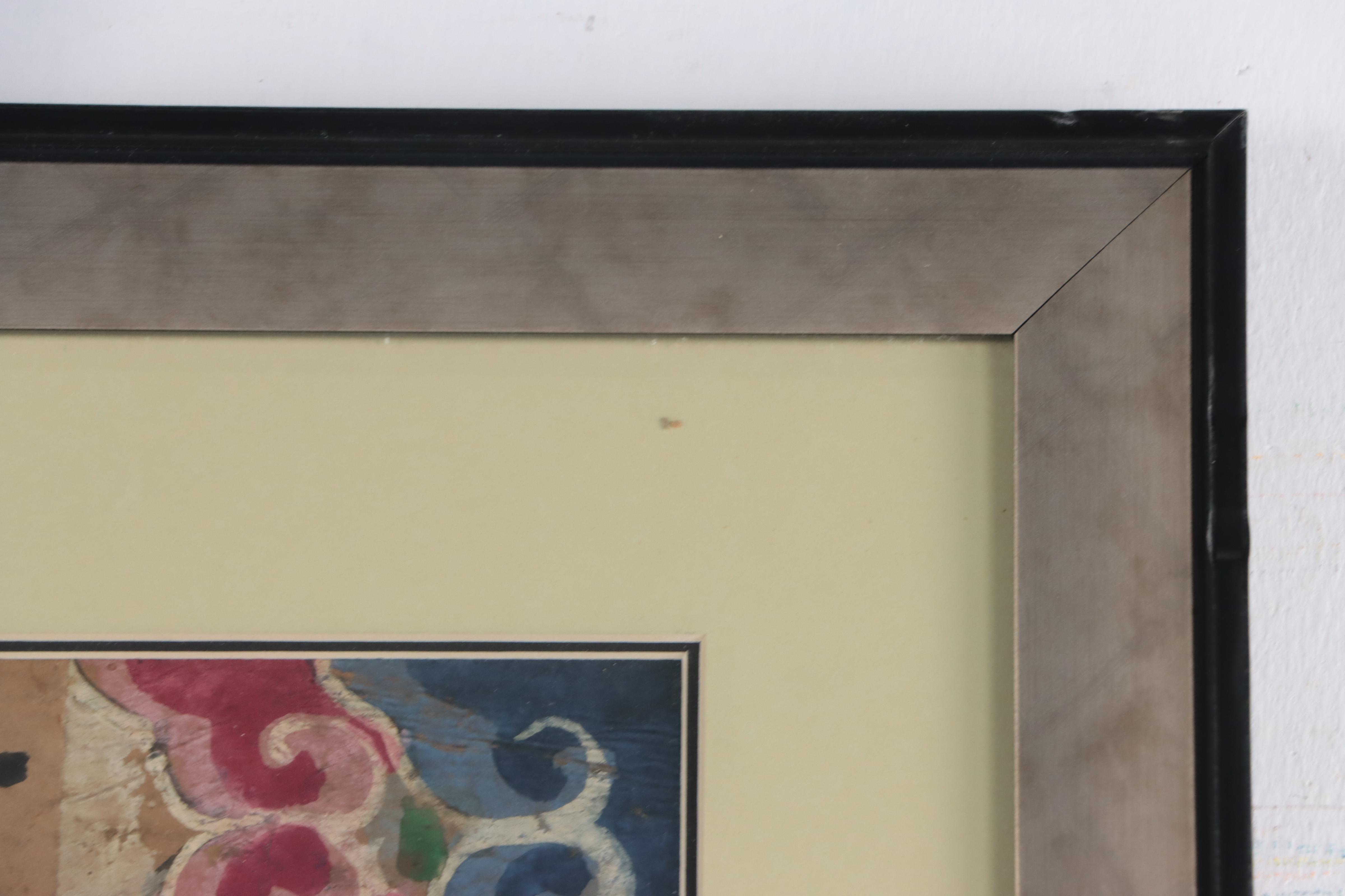 Yao Chinese Taoist Portrait Gouache Painting of Marshal Yin, Circa 1900