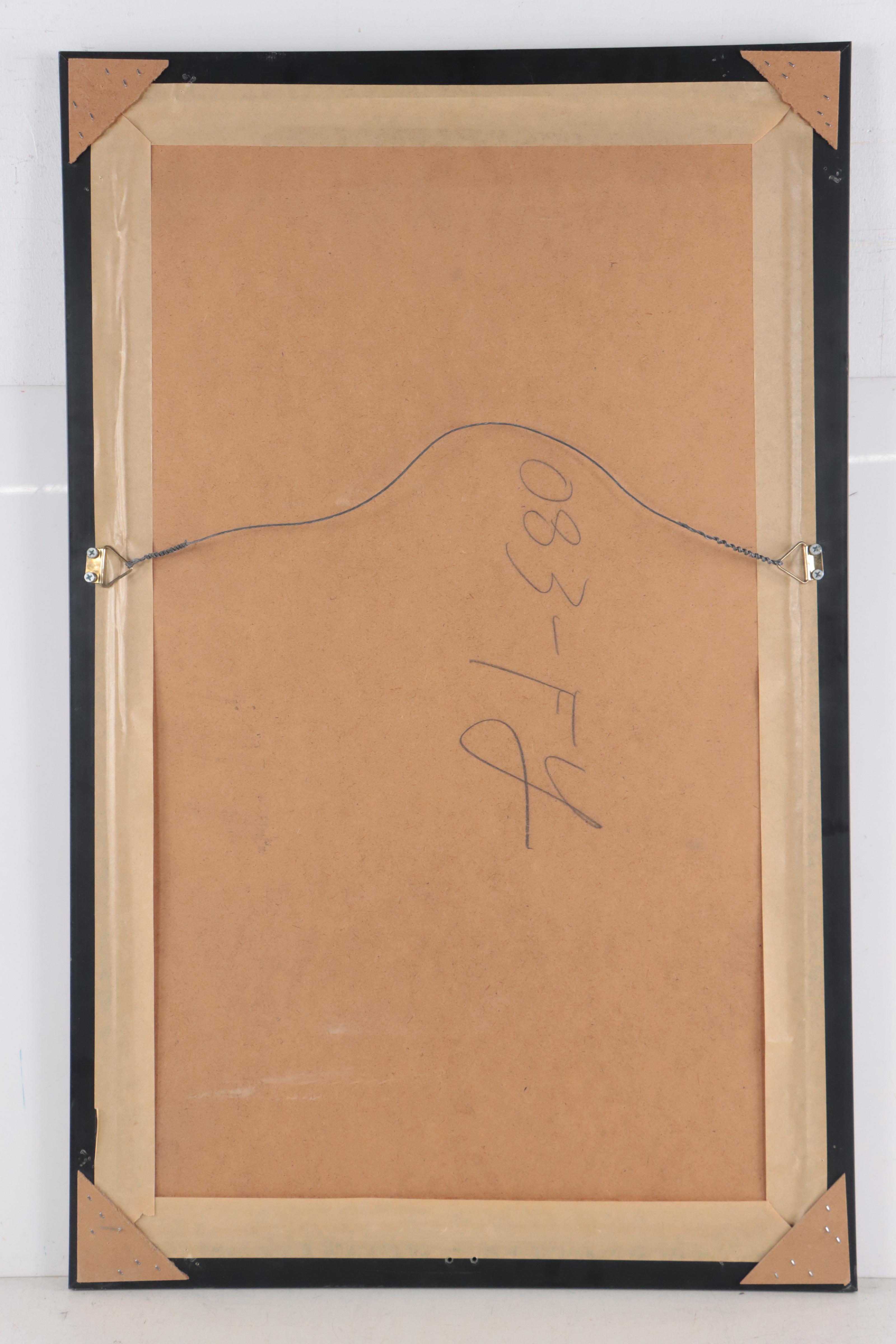 Yao Chinese Taoist Portrait Gouache Painting of Marshal Yin, Circa 1900