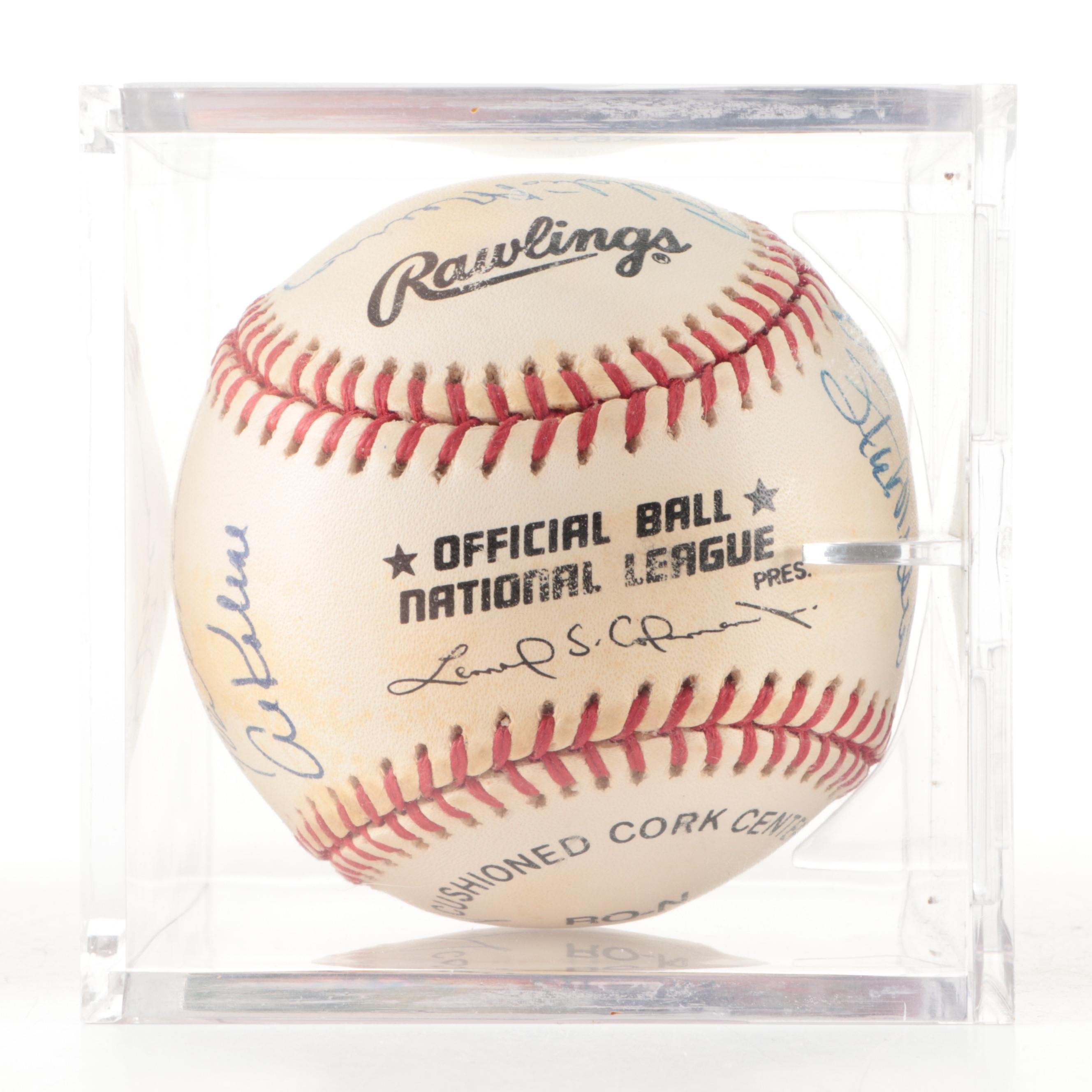 Mays, Aaron, Rose and More 3000th Hit Club Members Signed Rawlings NL Baseball
