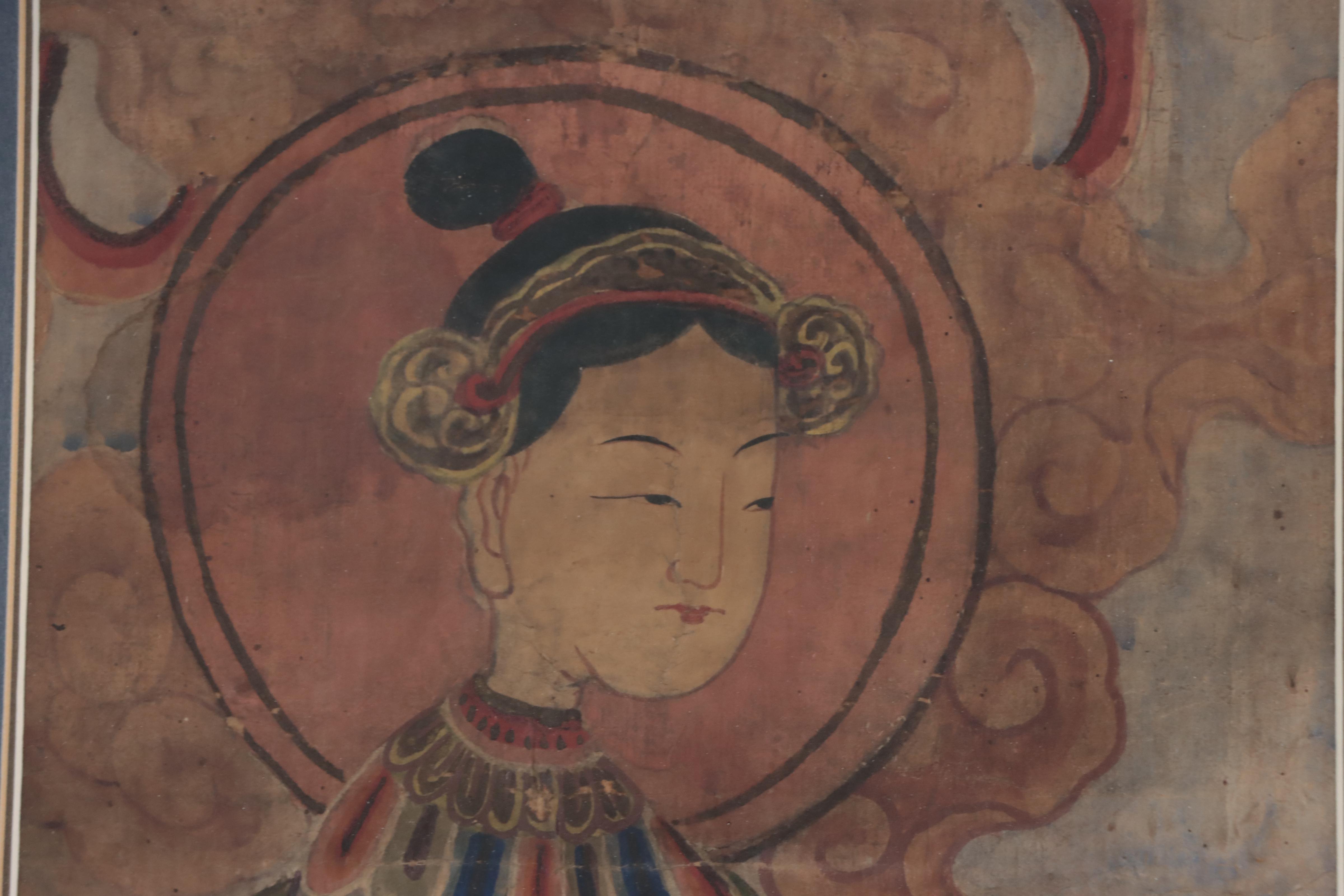 Chinese Taoist Gouache Painting of an Attendant, Circa 1850