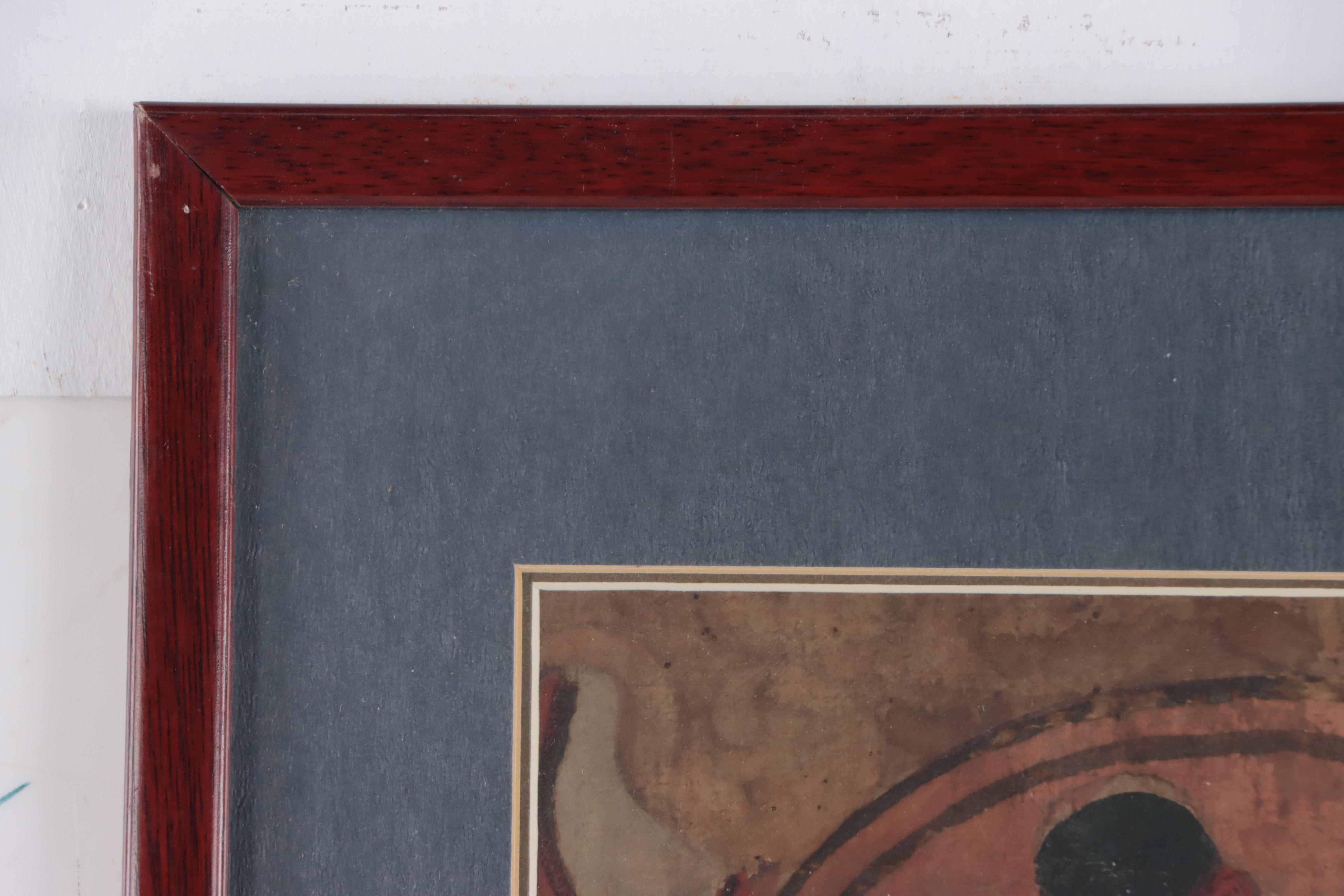 Chinese Taoist Gouache Painting of an Attendant, Circa 1850