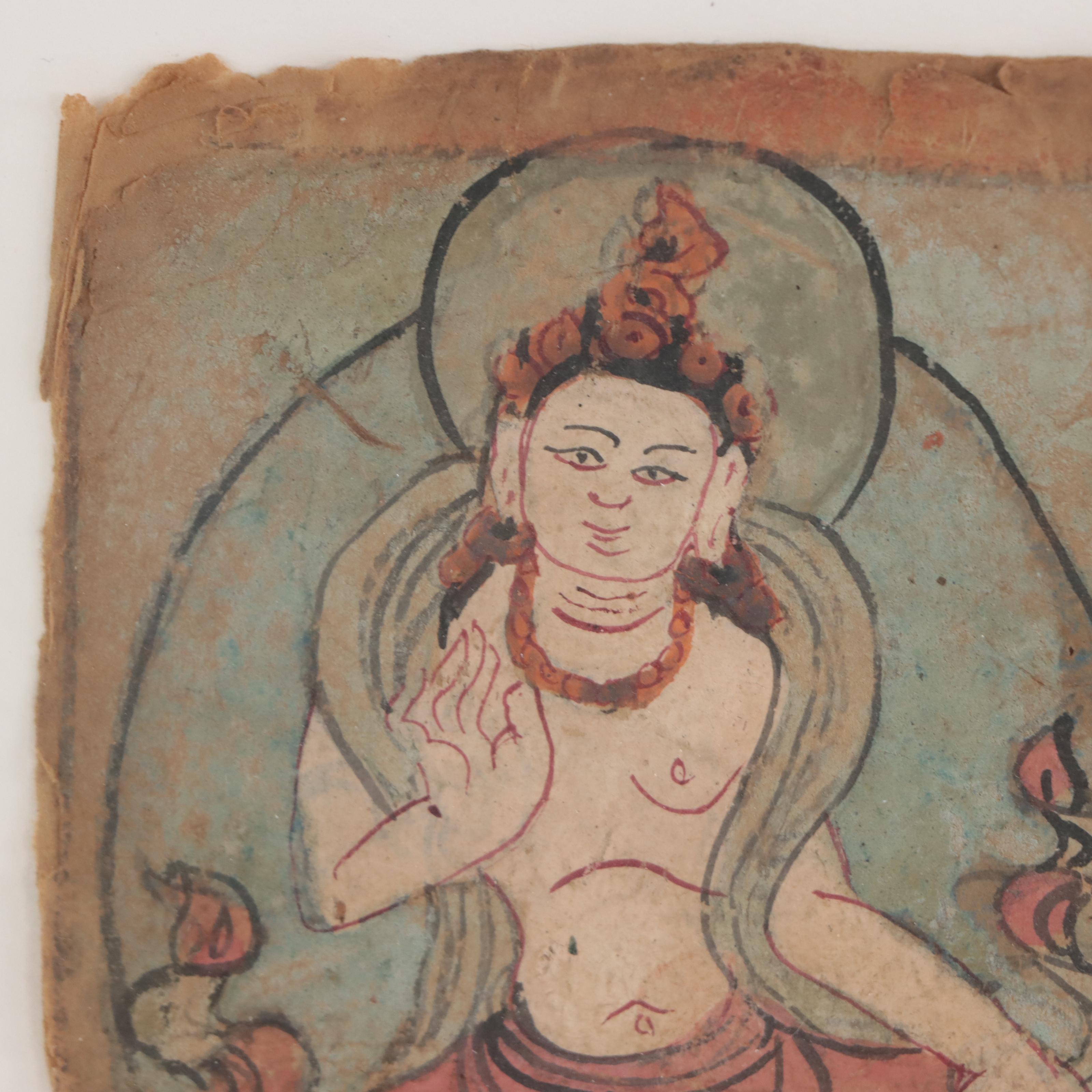 Tibetan Hand-Painted Tsakli Card, Circa 1900