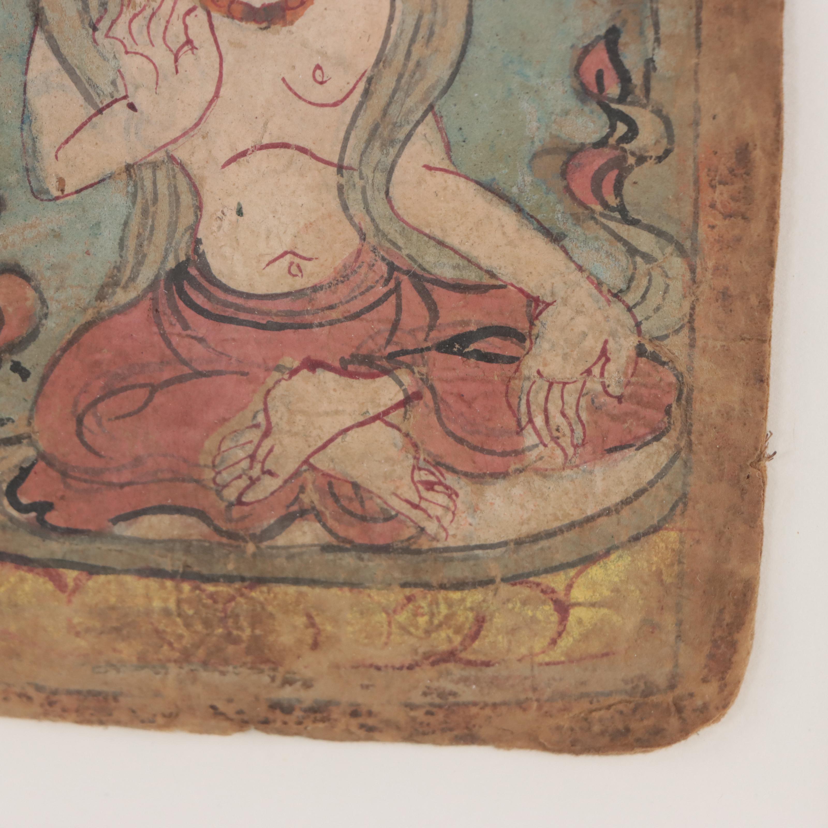 Tibetan Hand-Painted Tsakli Card, Circa 1900