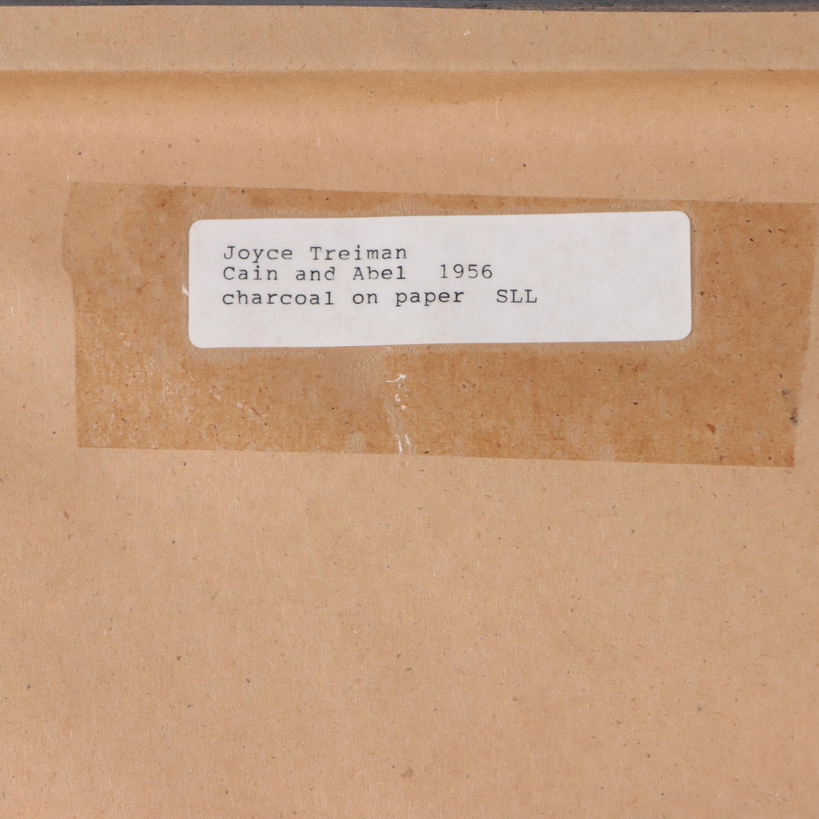 Joyce Treiman Charcoal Drawing "Cain and Abel," 1956