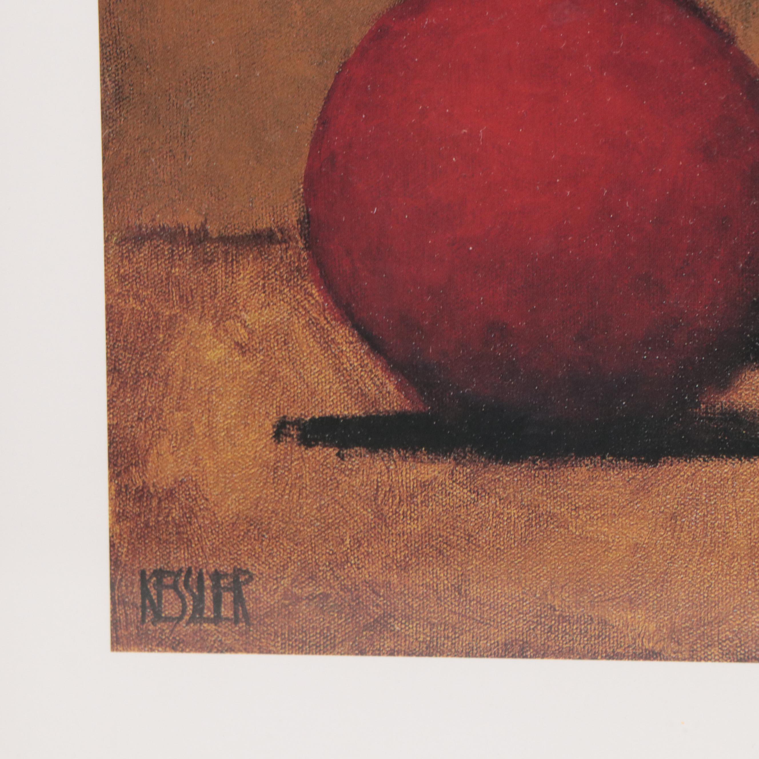 Offset Lithograph After Daniel Patrick Kessler of Cat With Ball of Yarn