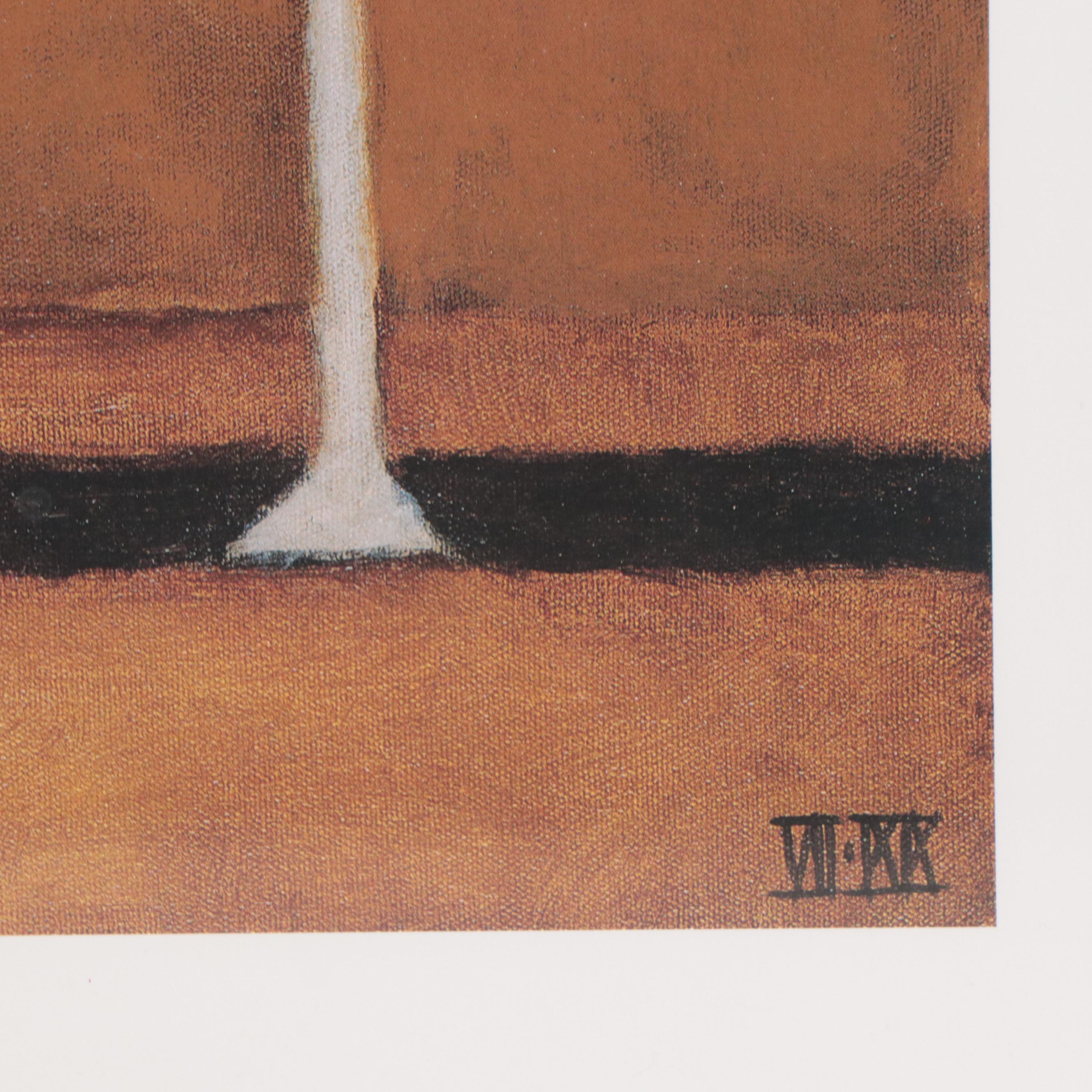 Offset Lithograph After Daniel Patrick Kessler of Cat With Ball of Yarn