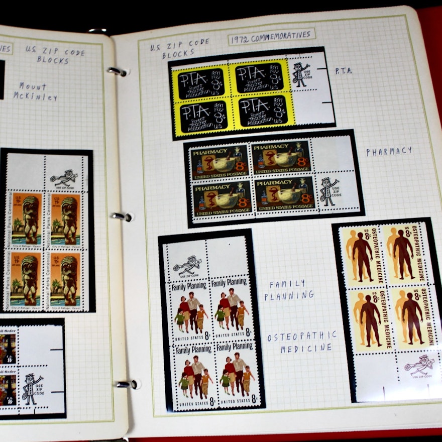 U.S. Plate Block and Zip Code Stamp Collection