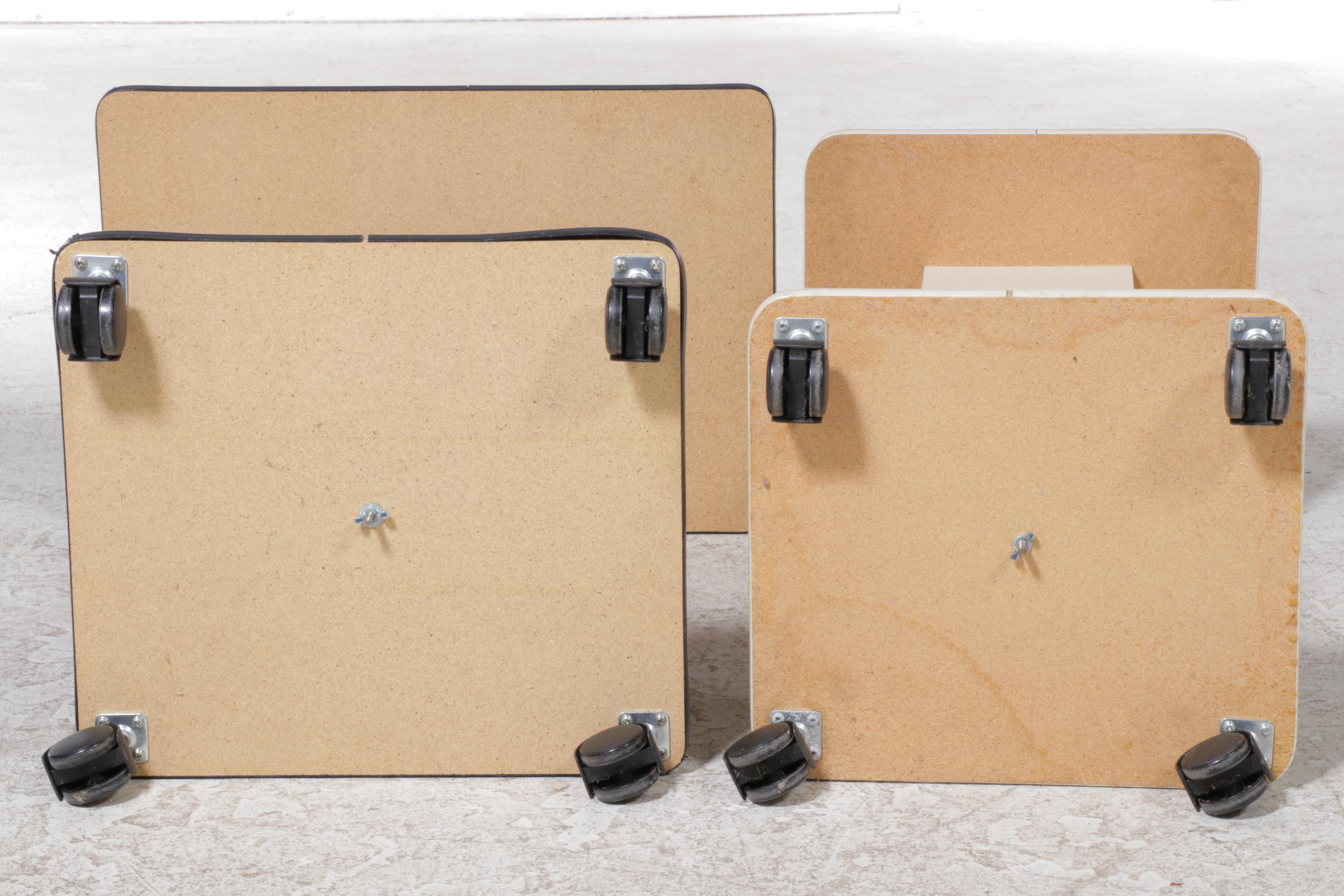 Two Laminate Rolling Pedestals, Late 20th Century