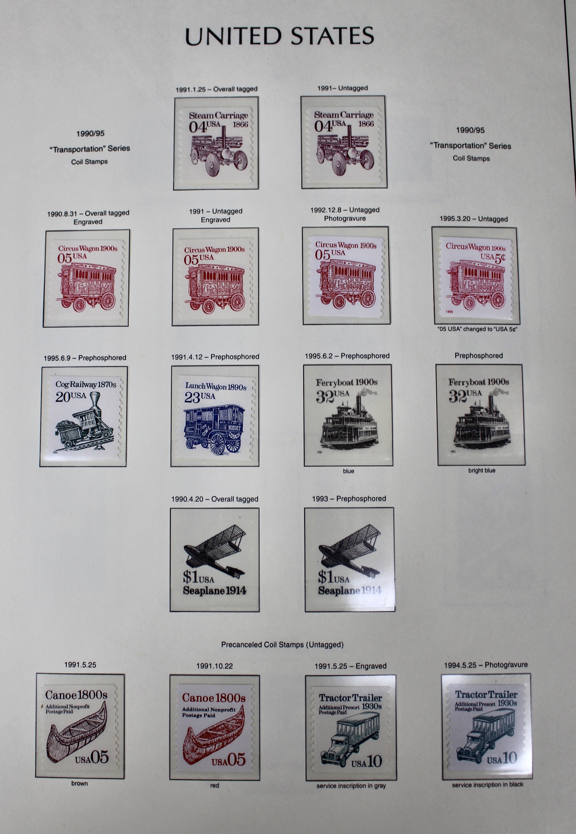 Mint Condition U.S. Postage Stamp Collection on Hingeless Pages, 1990-1997