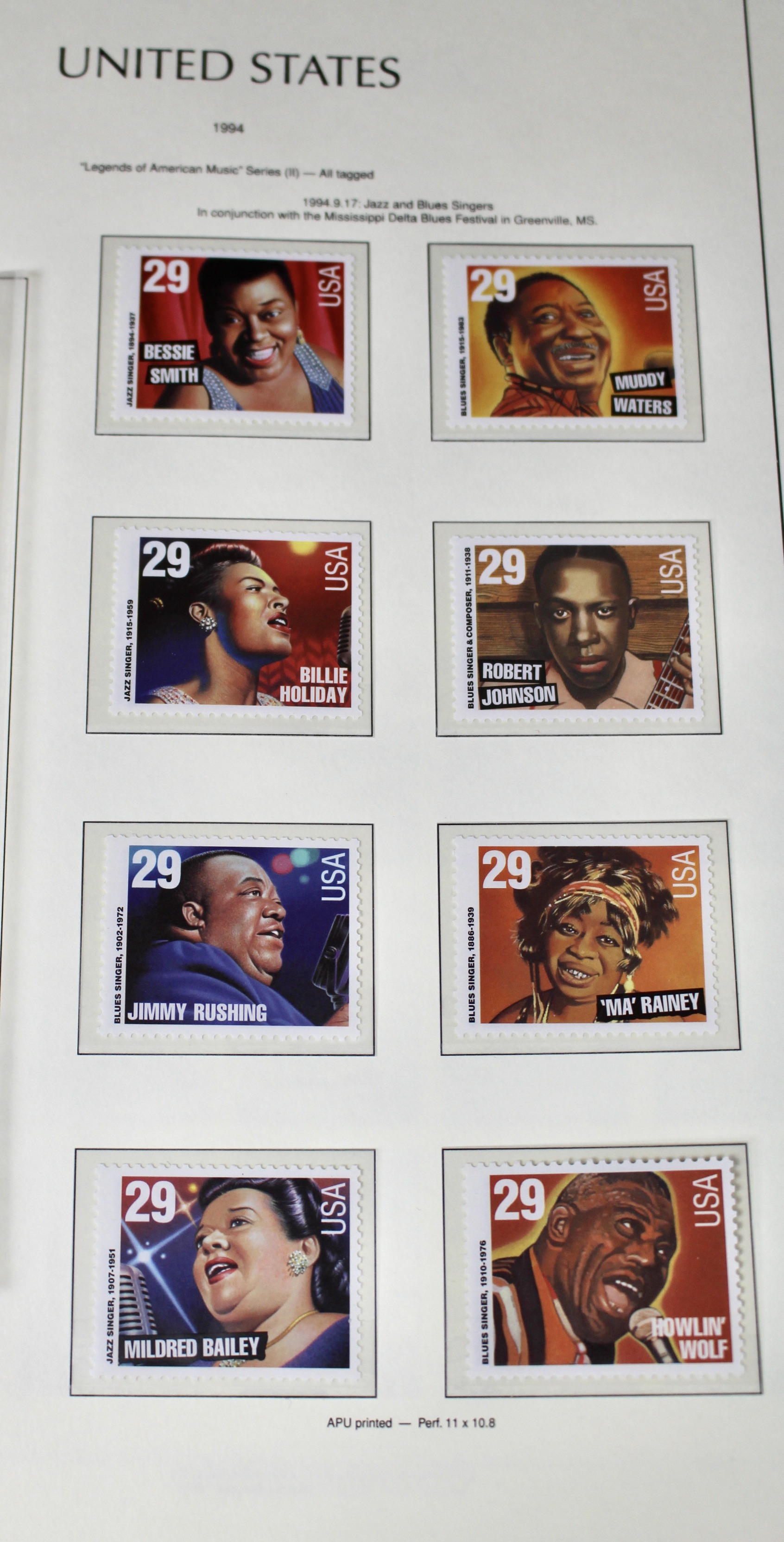 Mint Condition U.S. Postage Stamp Collection on Hingeless Pages, 1990-1997
