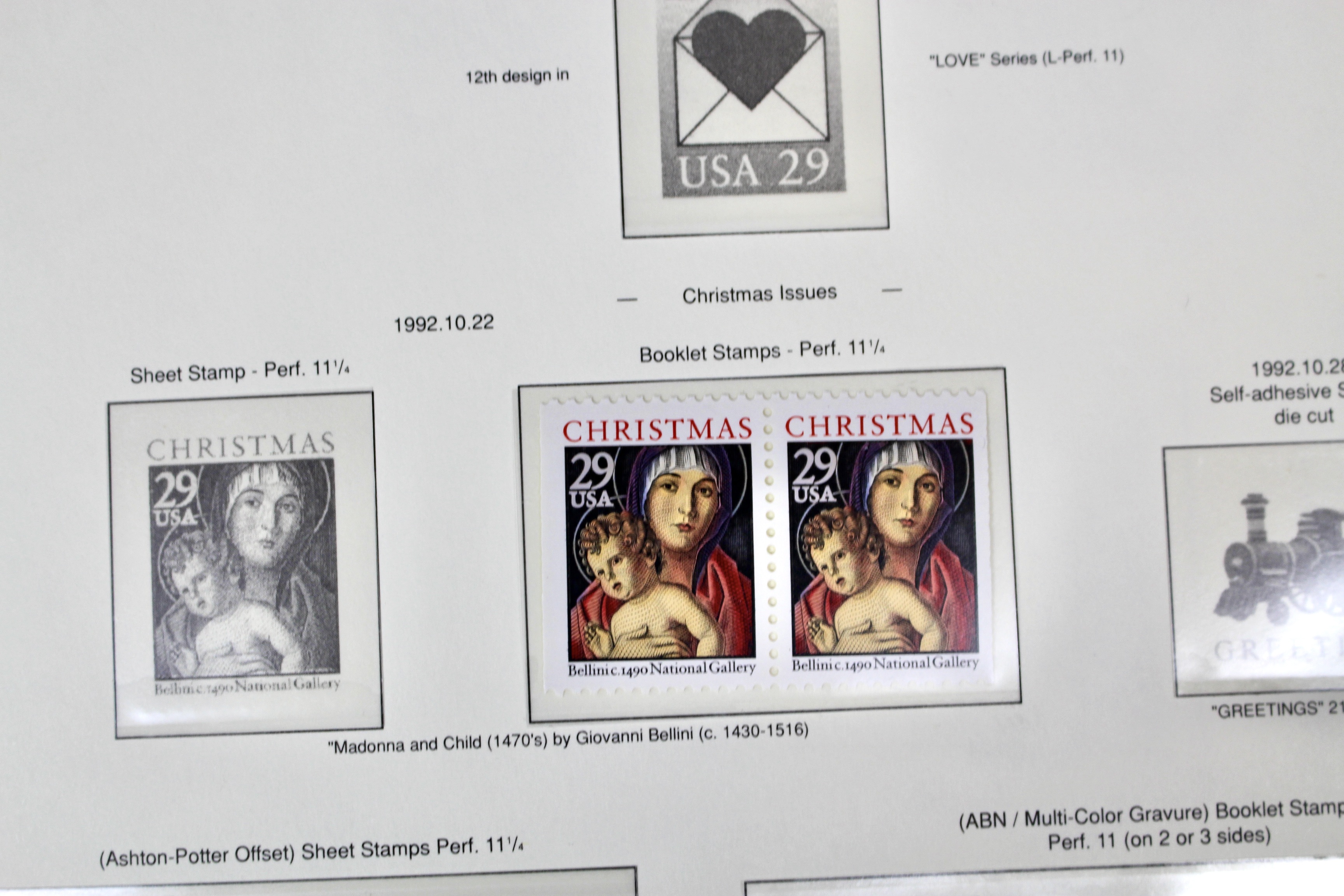 Mint Condition U.S. Postage Stamp Collection on Hingeless Pages, 1990-1997