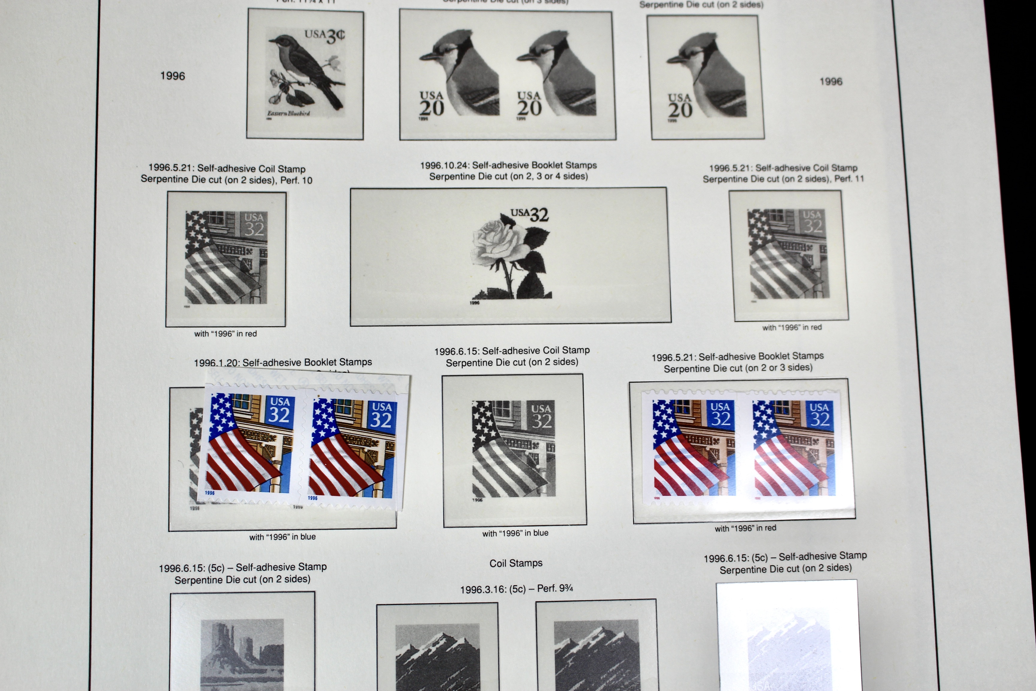 Mint Condition U.S. Postage Stamp Collection on Hingeless Pages, 1990-1997