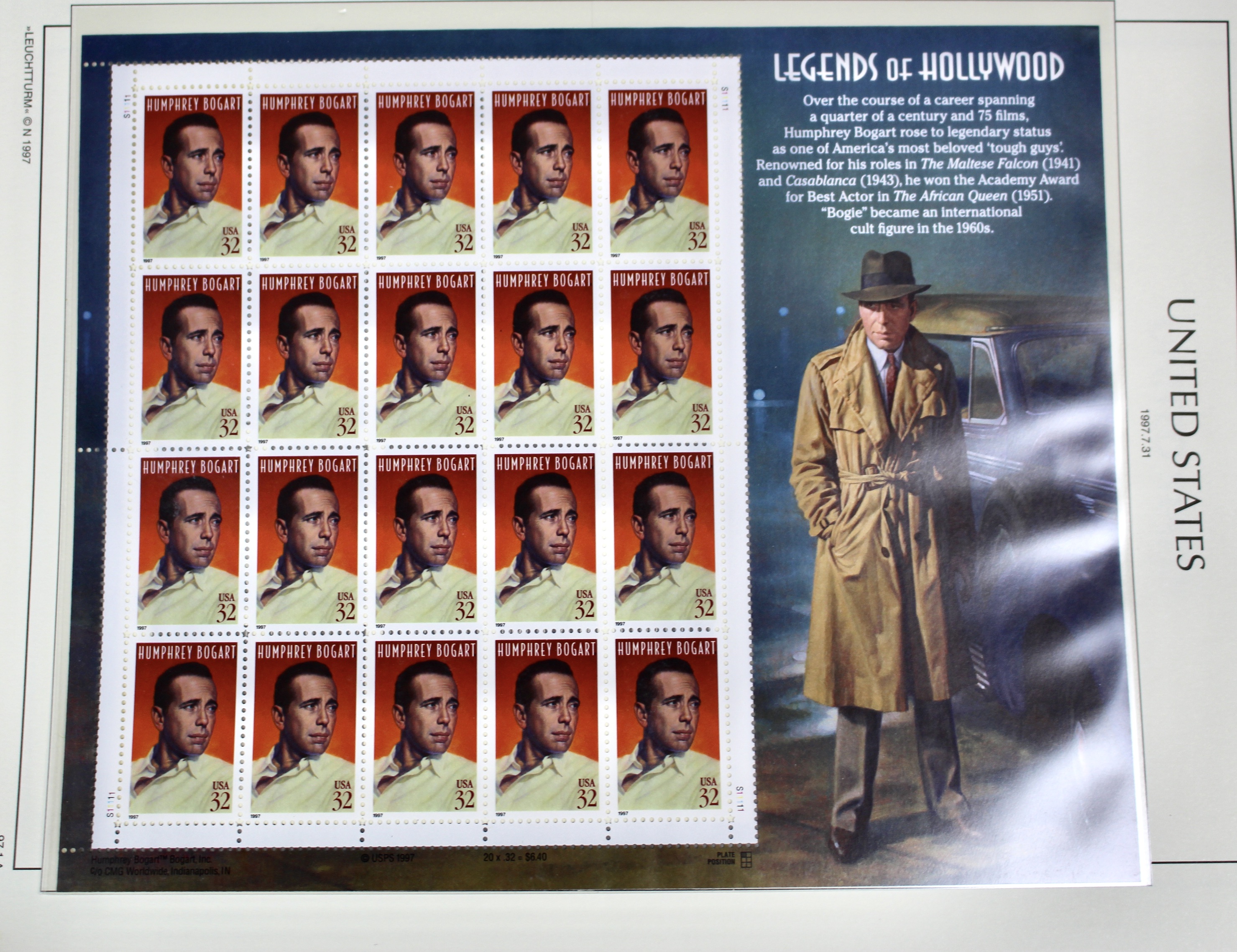 Mint Condition U.S. Postage Stamp Collection on Hingeless Pages, 1990-1997