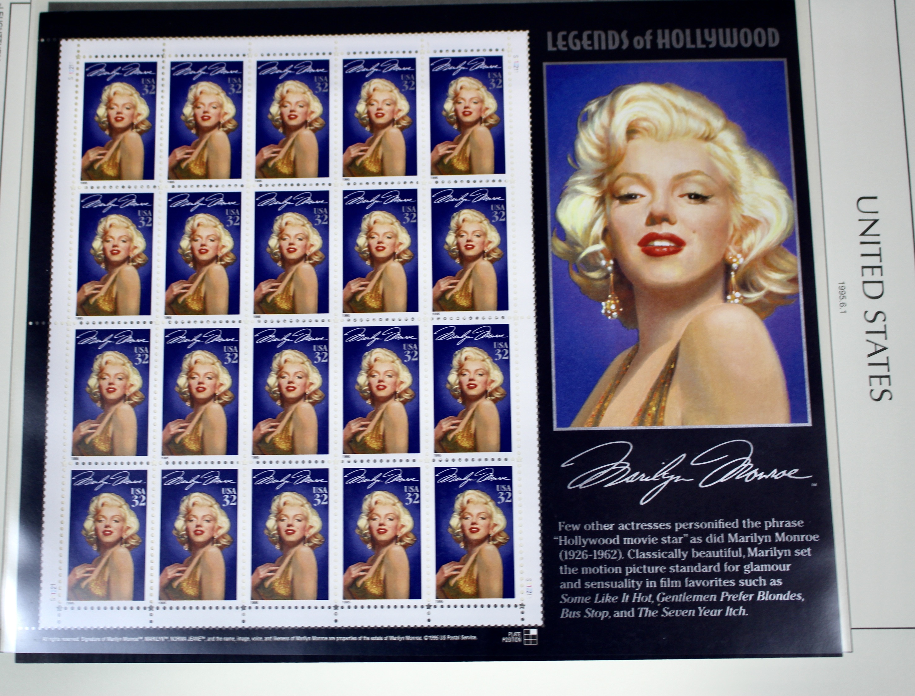 Mint Condition U.S. Postage Stamp Collection on Hingeless Pages, 1990-1997