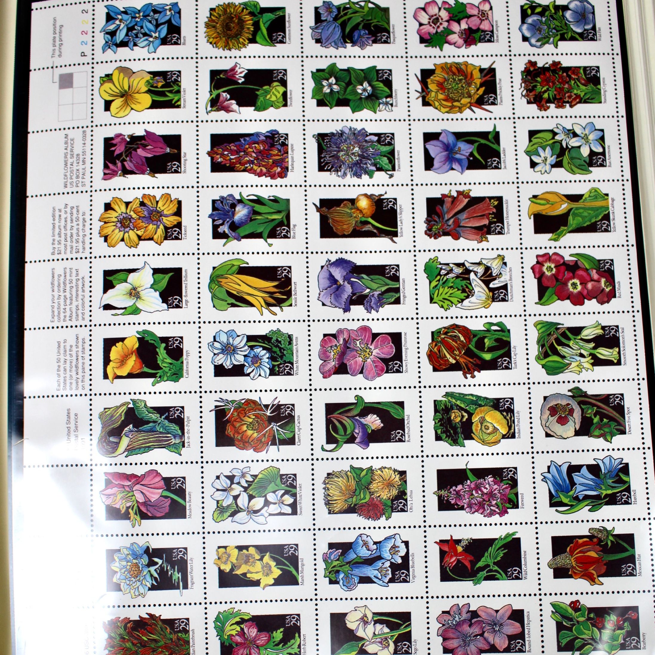 Mint Condition U.S. Postage Stamp Collection on Hingeless Pages, 1990-1997