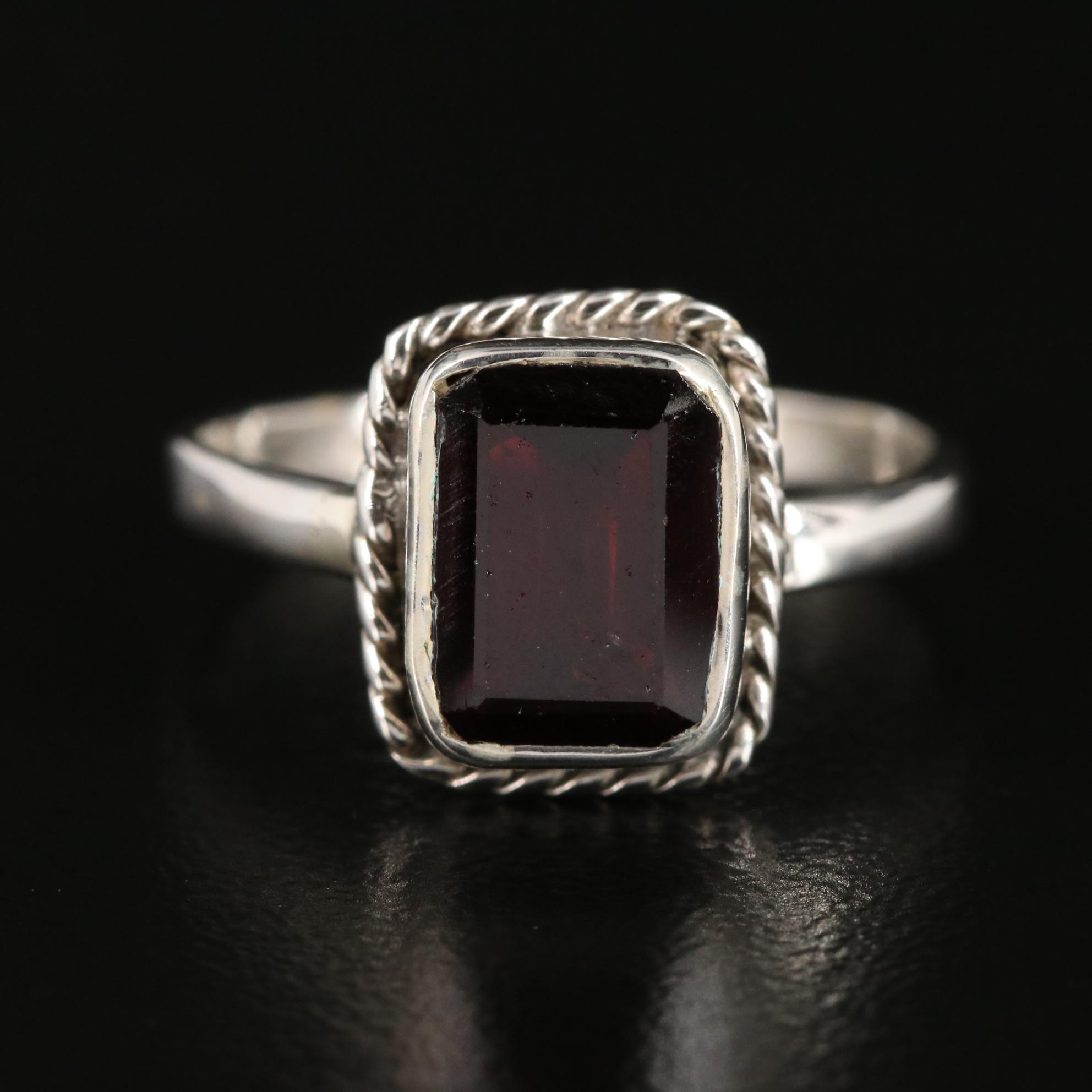 Sterling Garnet Ring