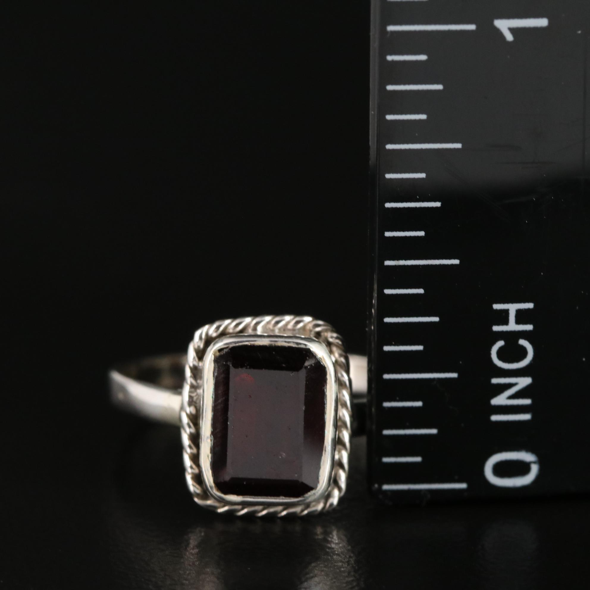 Sterling Garnet Ring