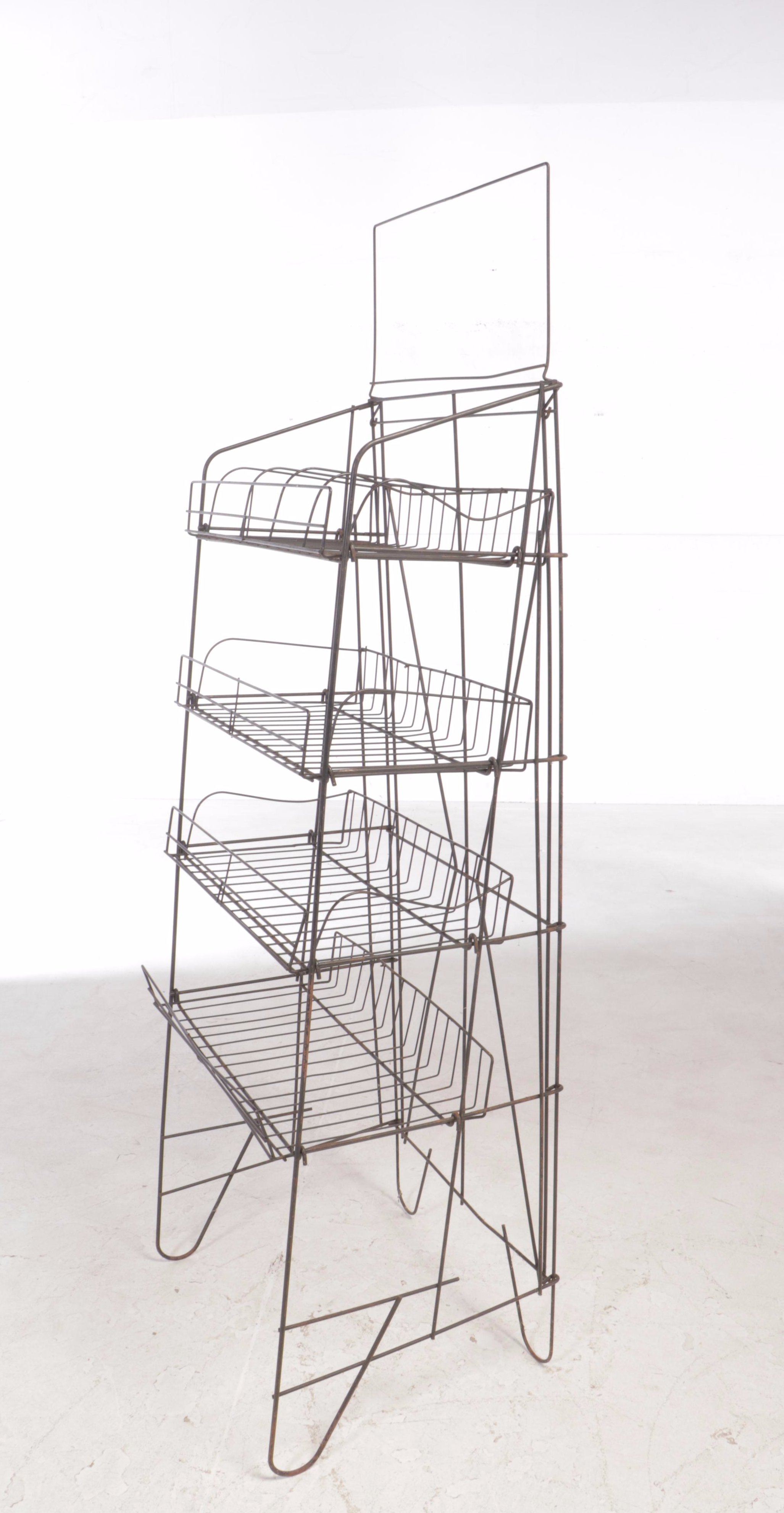 Wire Freestanding Retail Magazine Display Rack
