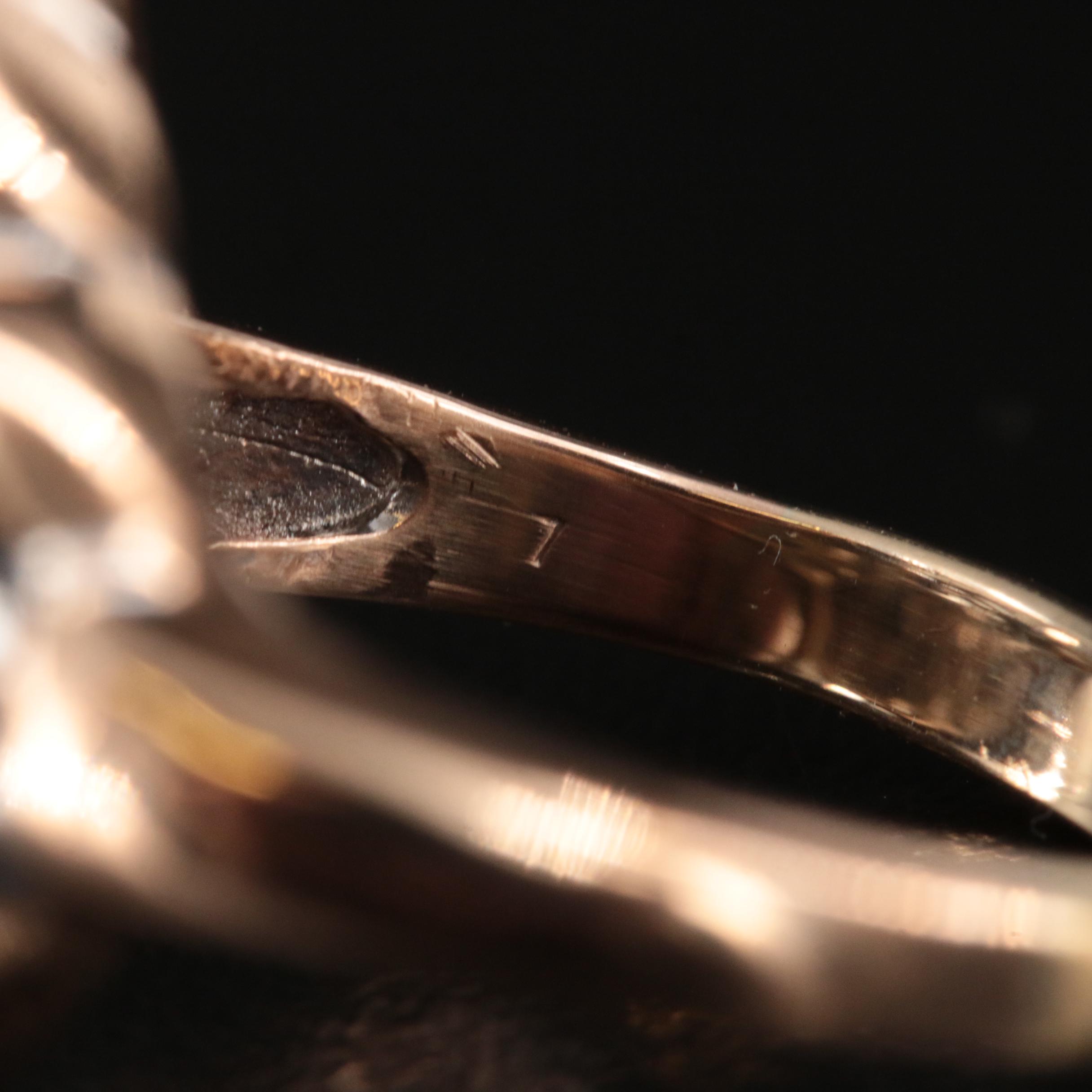 Retro 14K Diamond and Ruby Floral Spray Ring