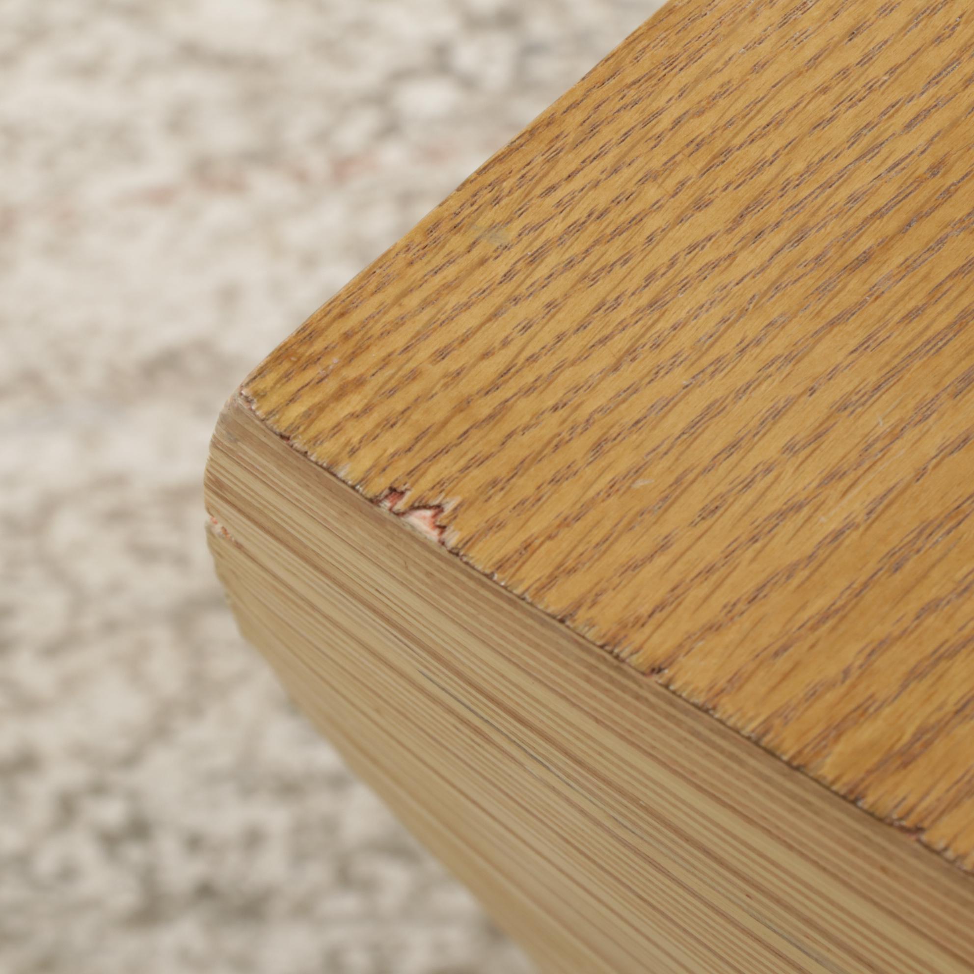 Modernist Oak-Grained "Stacked" Plywood Coffee Table