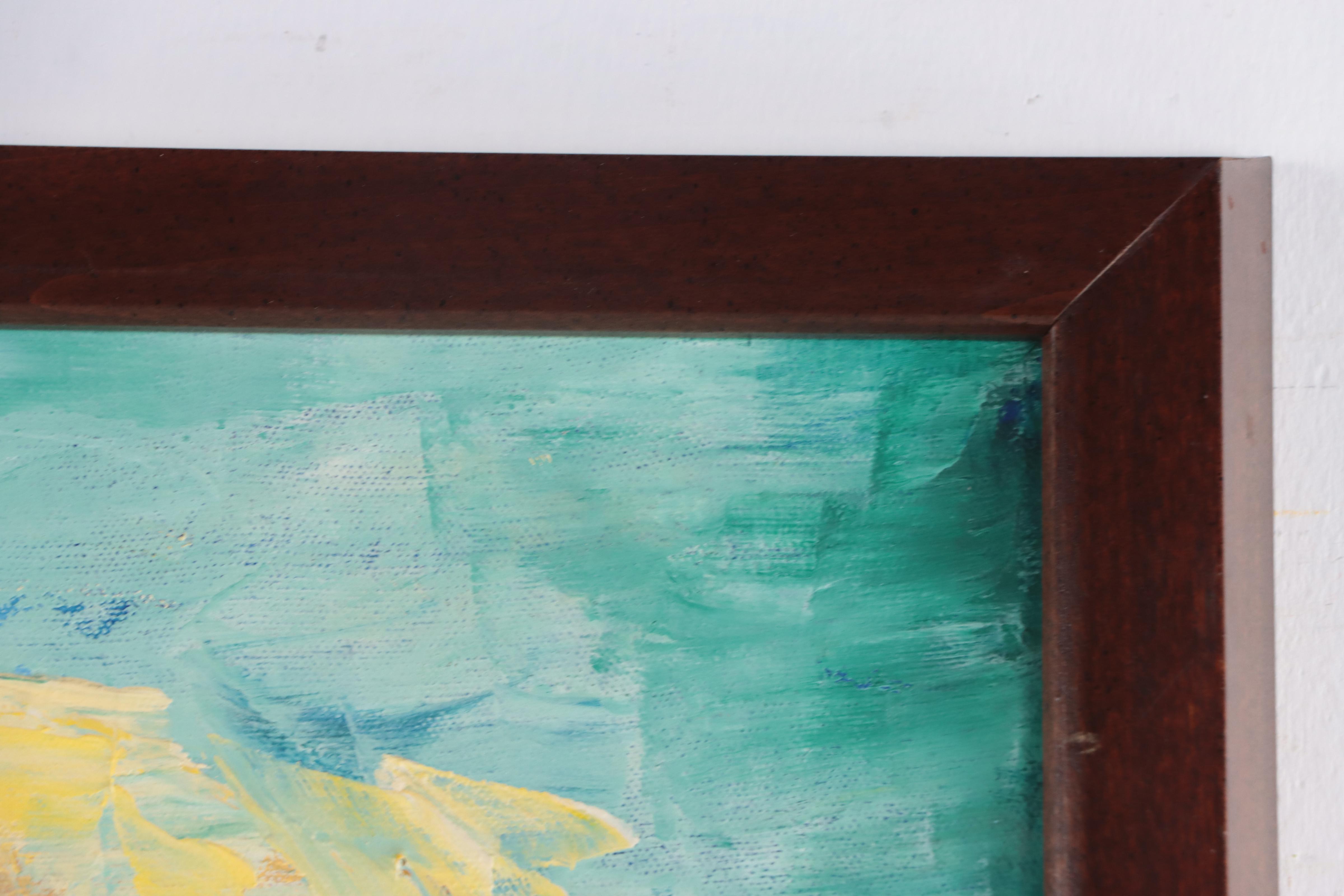 Ruby S. Blackwelder Oil Painting "NU Lakefill Campus," Circa 1960