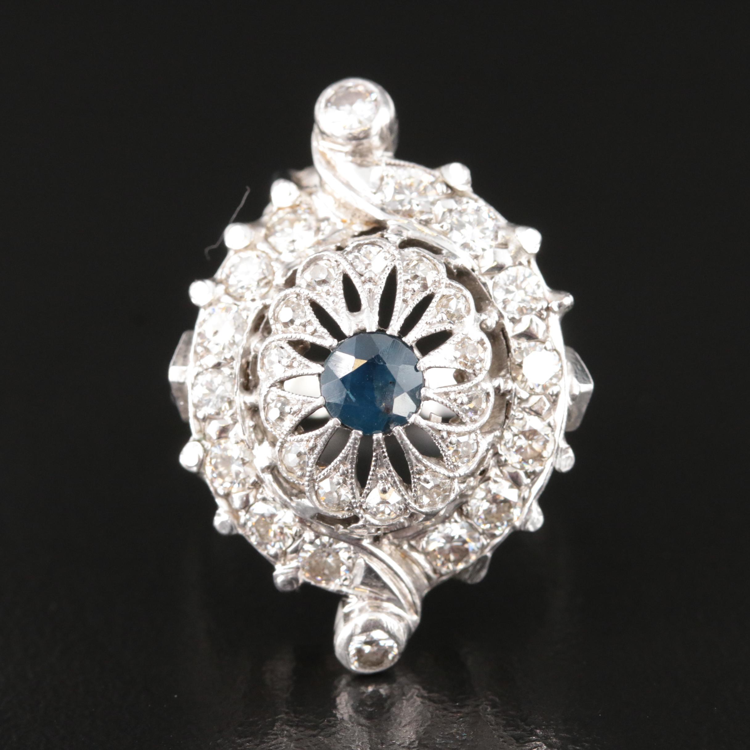 Vintage 14K Sapphire and Diamond Ring