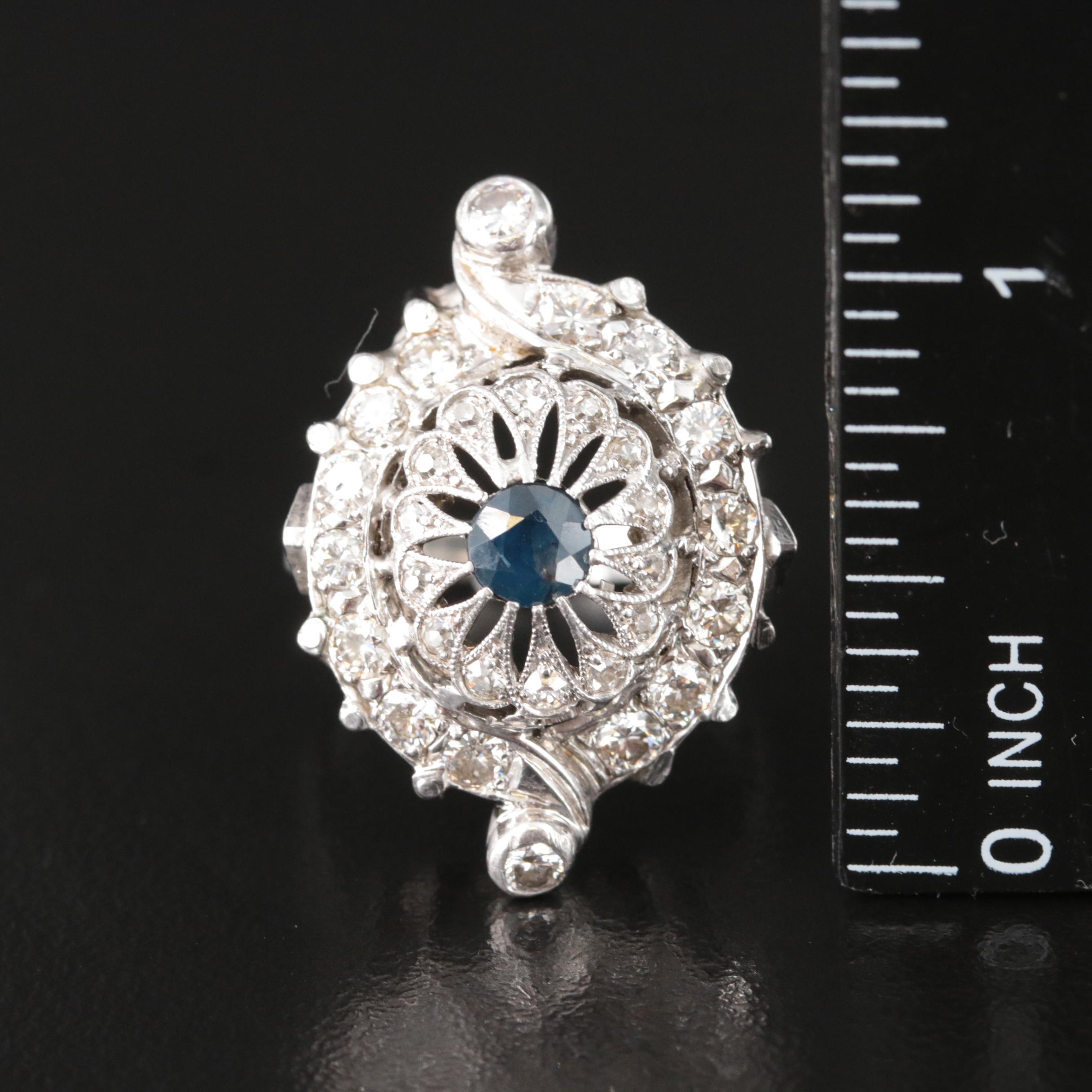 Vintage 14K Sapphire and Diamond Ring