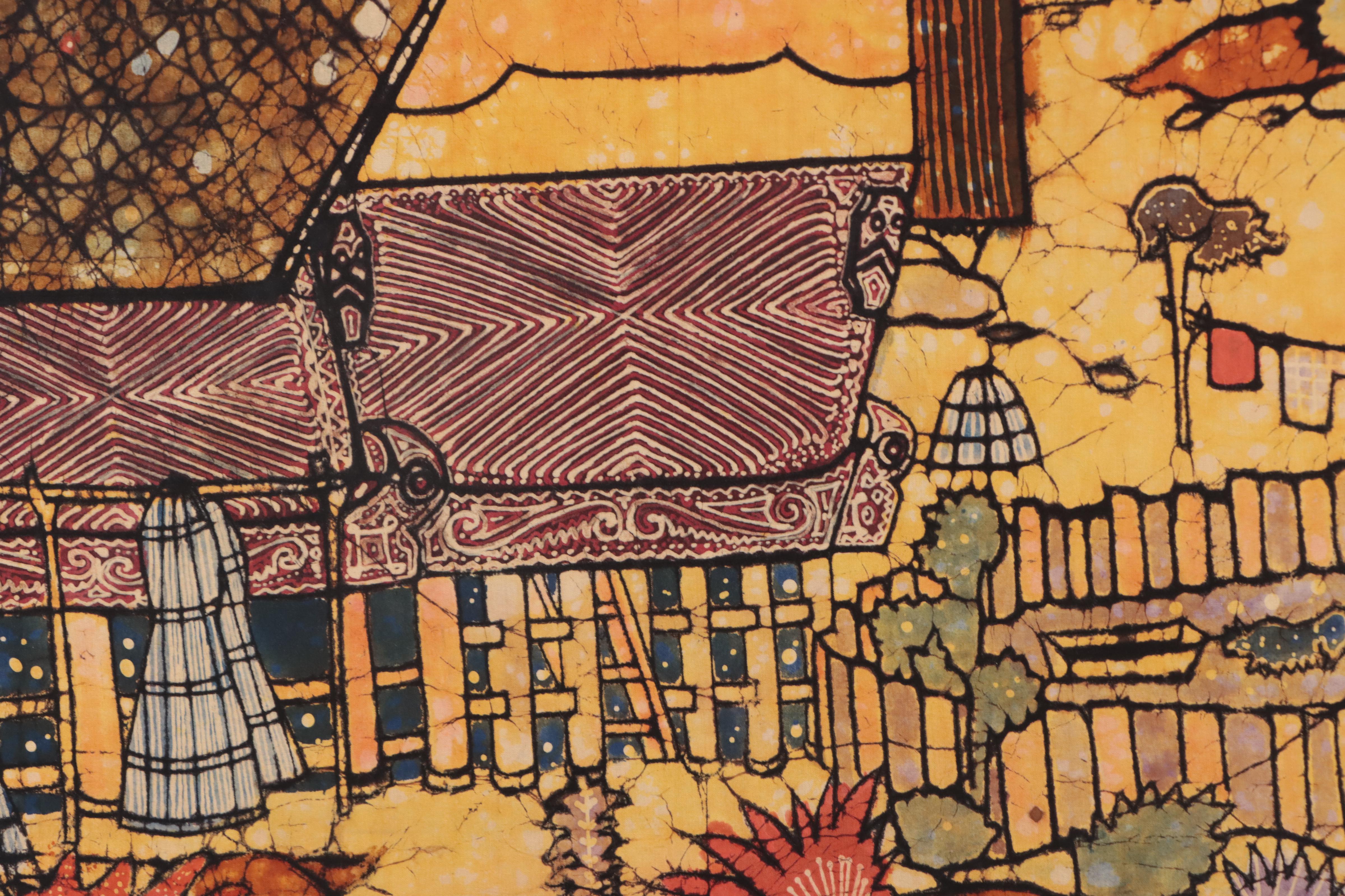 Mahera Oentara Batik Textile of Village, Medan, Indonesia, Circa 1970