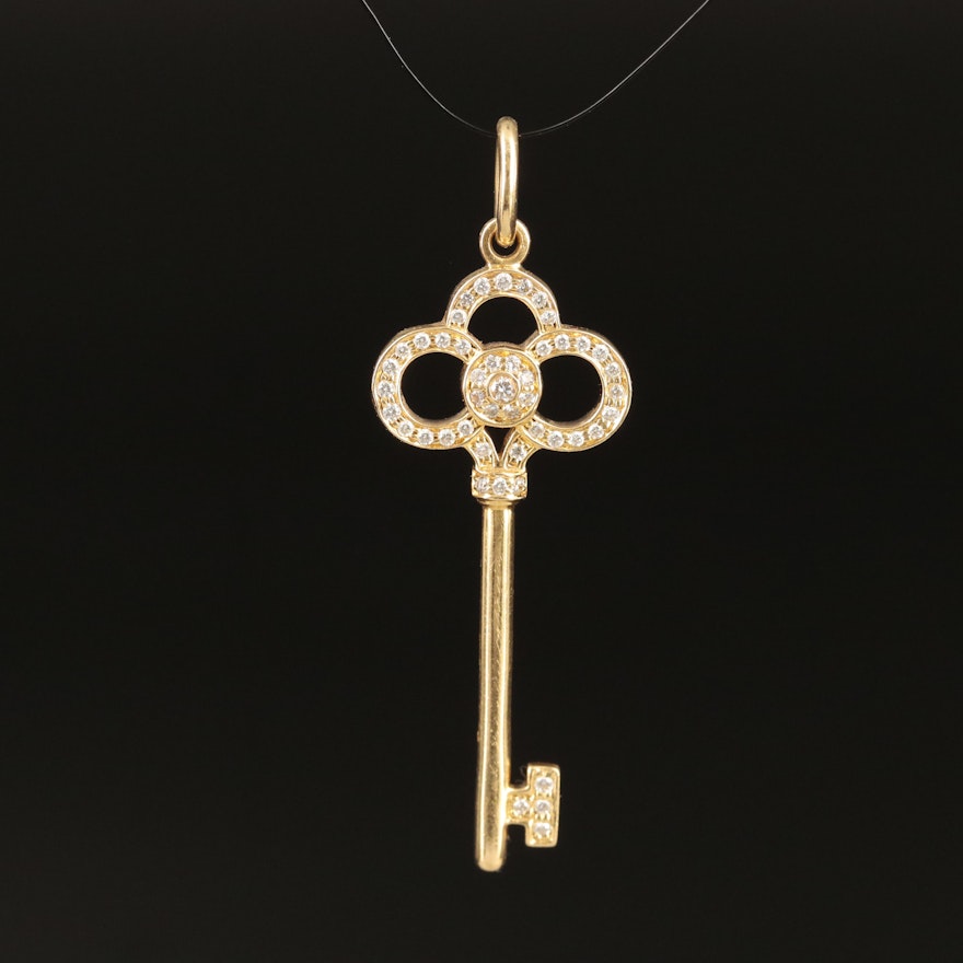 Tiffany & Co. "Crown Key" 18K 0.25 CTW Diamond Pendant