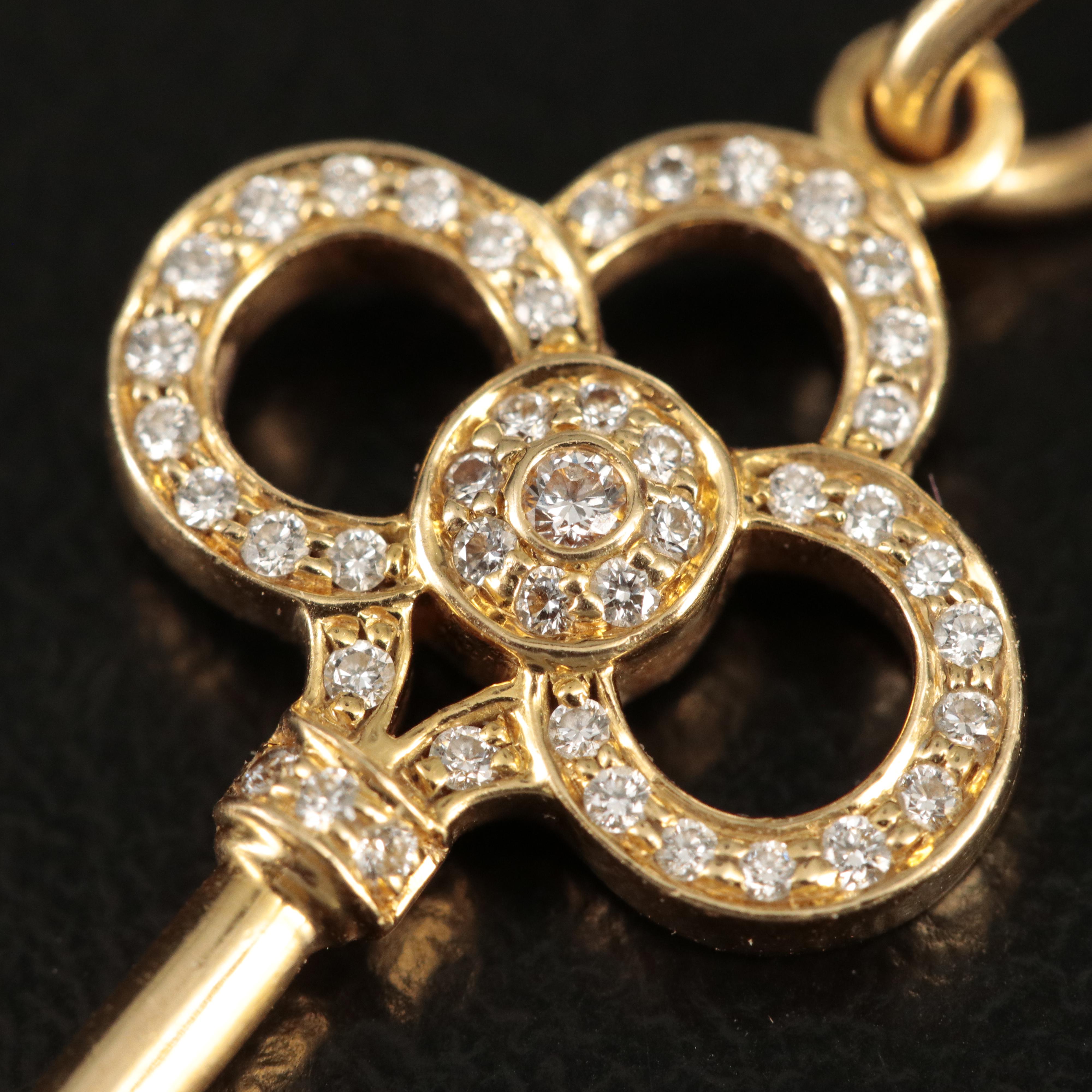 Tiffany & Co. "Crown Key" 18K 0.25 CTW Diamond Pendant