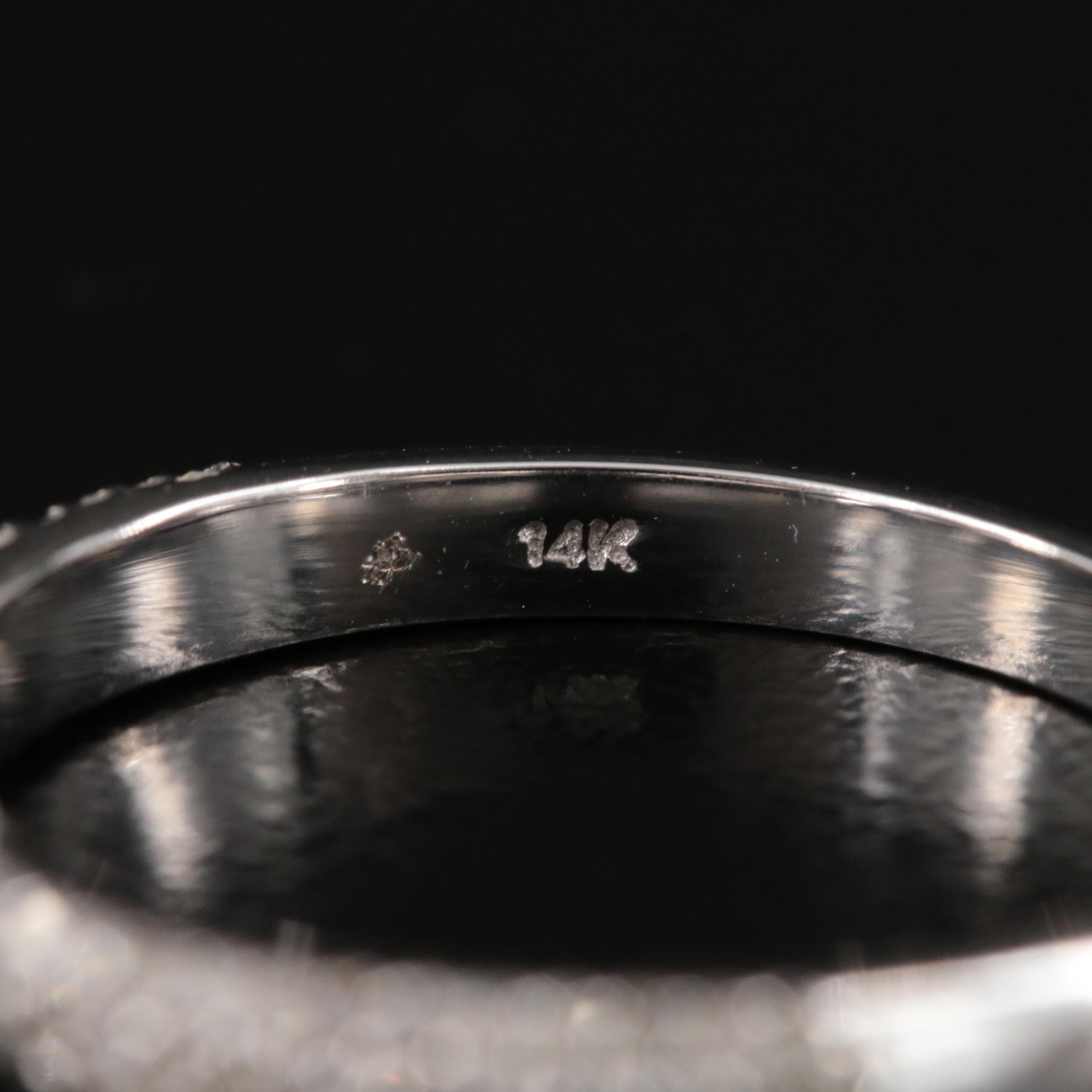 14K 0.78 CTW Diamond Ring with Pavé Accents and Fancy Blue Center