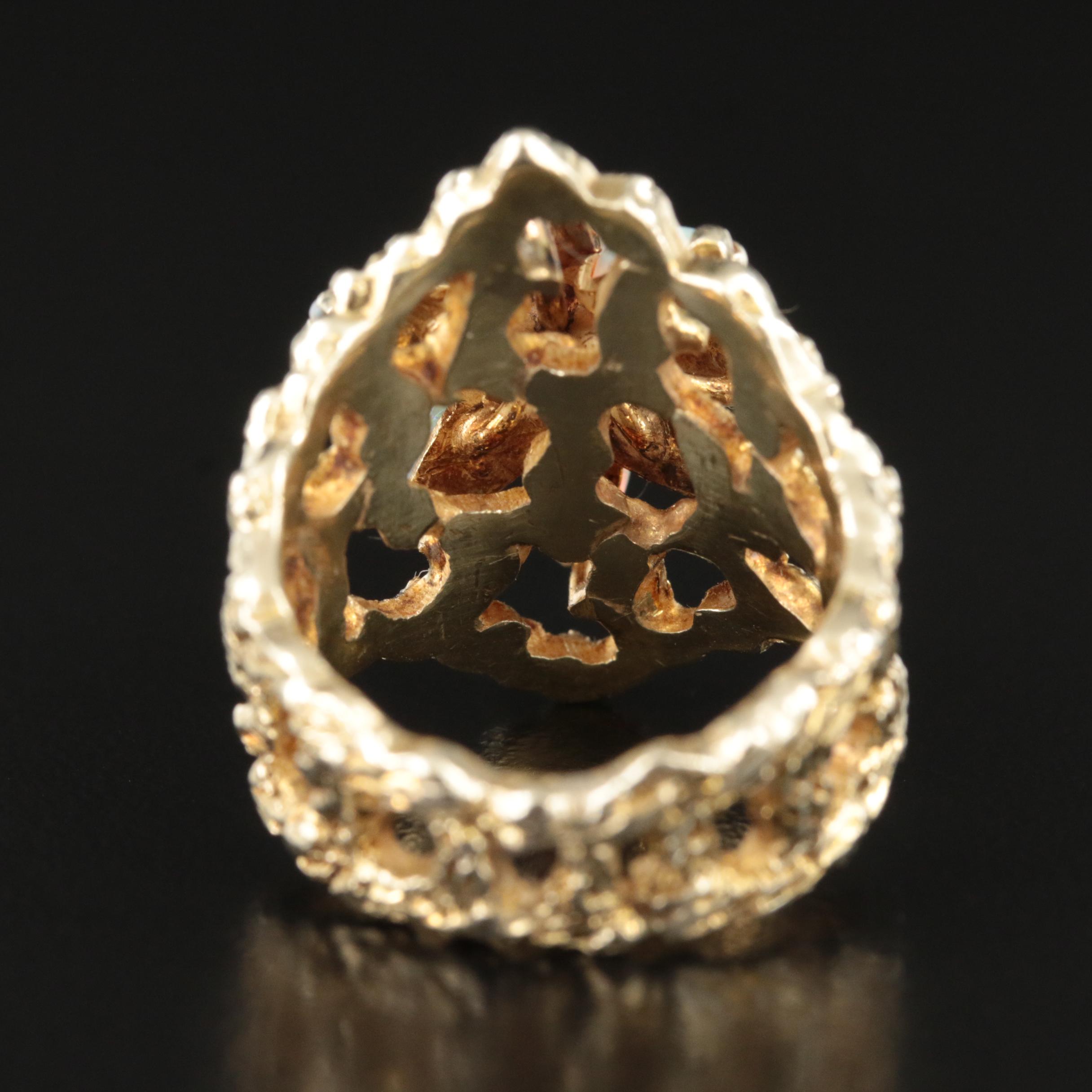 1970s Brutalist Style 14K Opal Ring