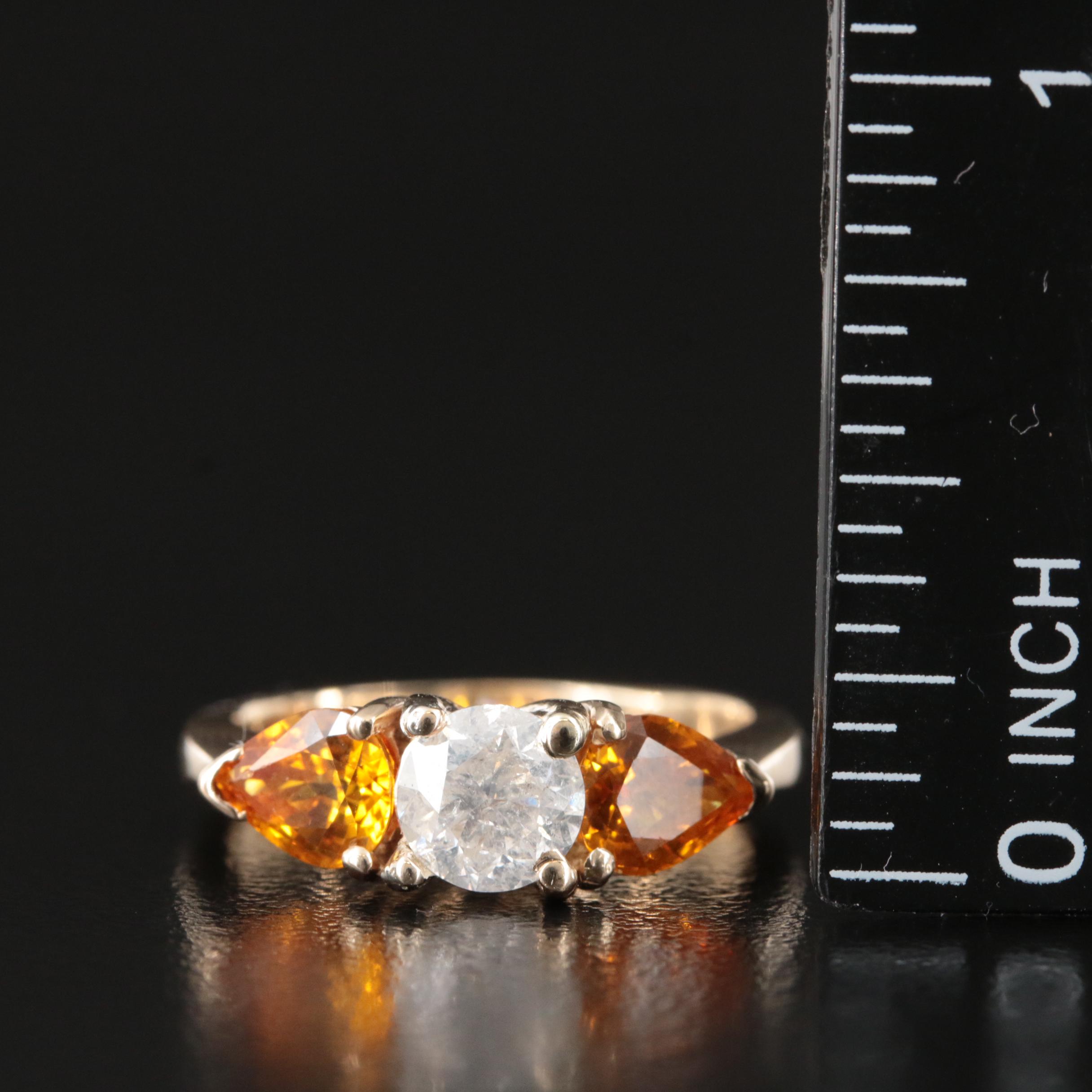 14K Diamond and Sapphire Ring