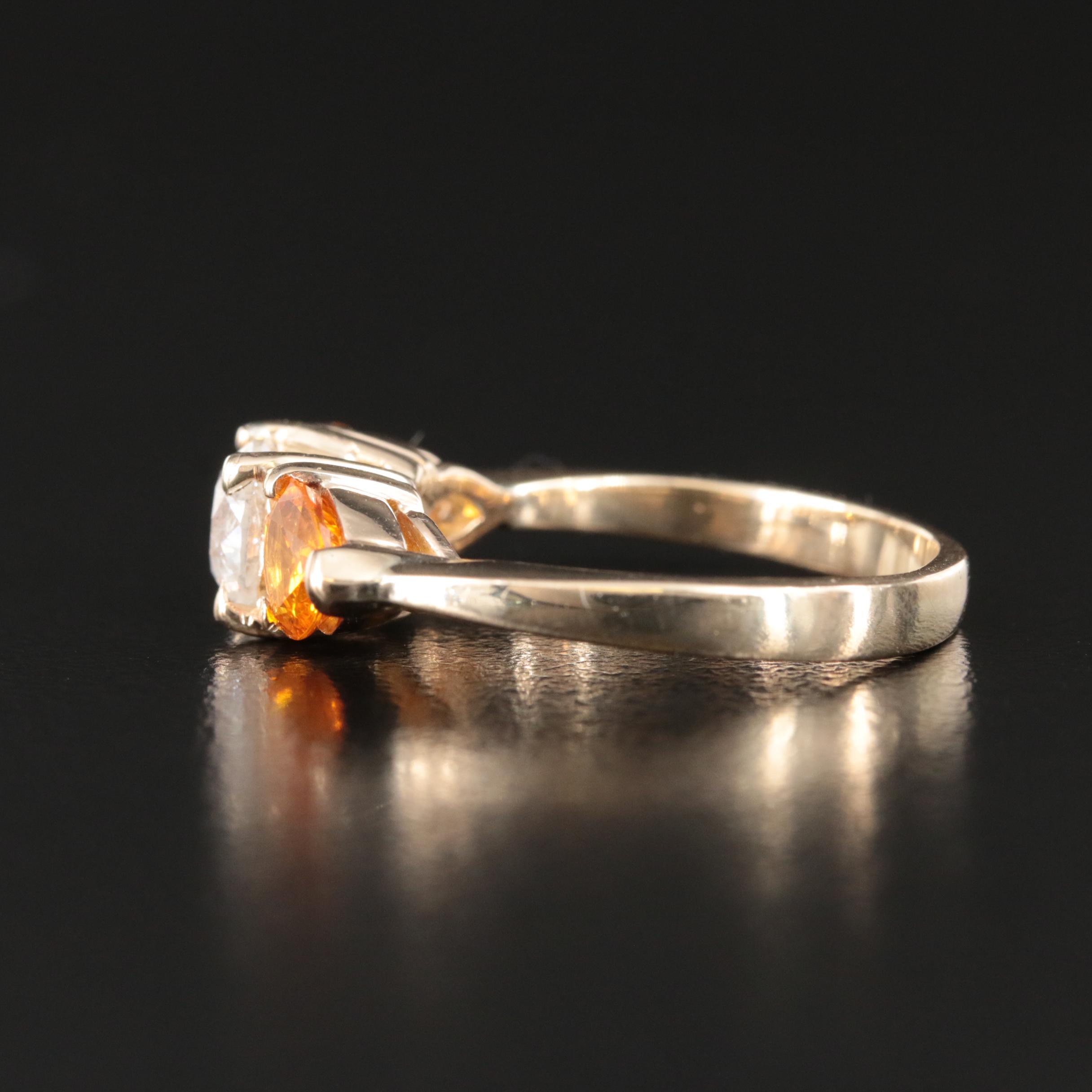 14K Diamond and Sapphire Ring