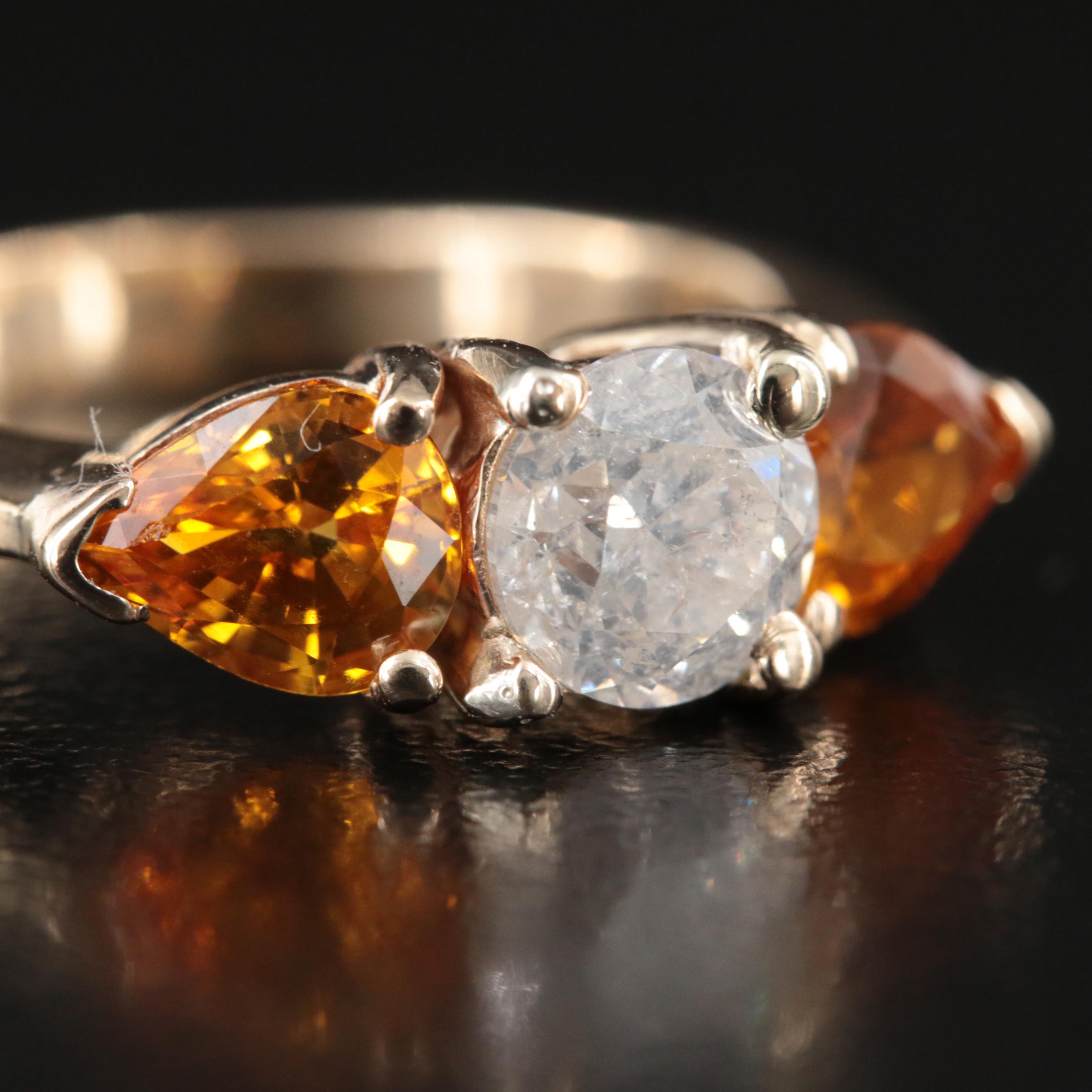 14K Diamond and Sapphire Ring