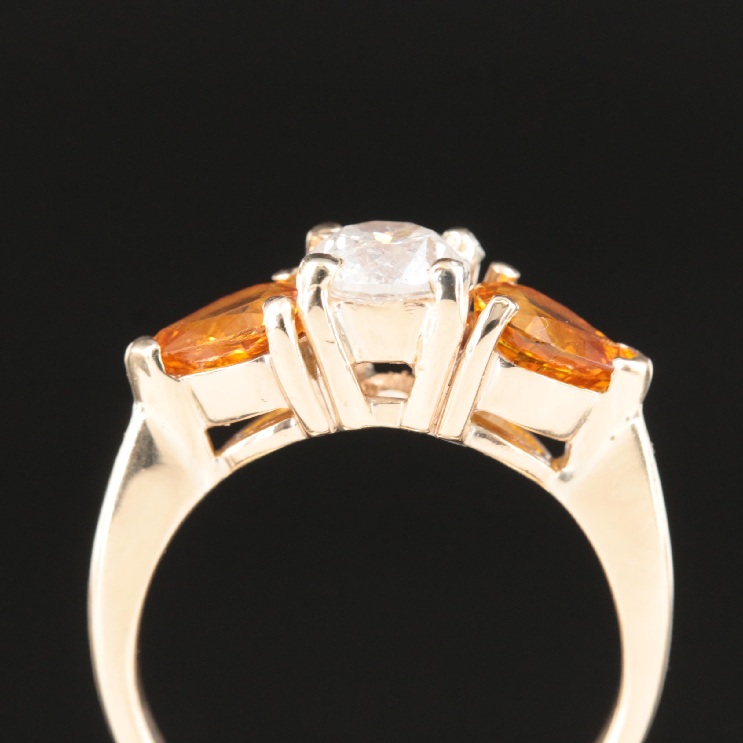 14K Diamond and Sapphire Ring