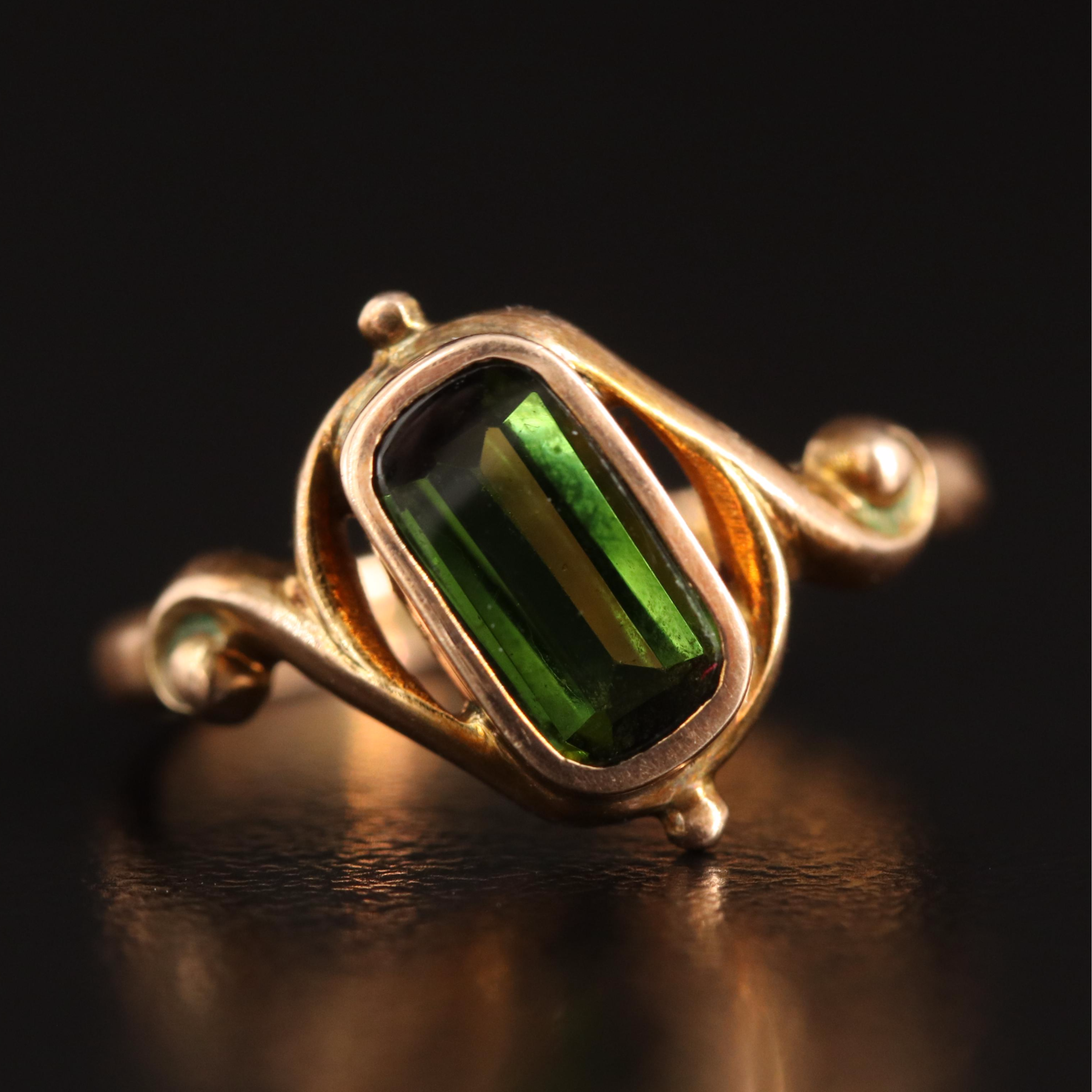 Vintage 10K Tourmaline Ring