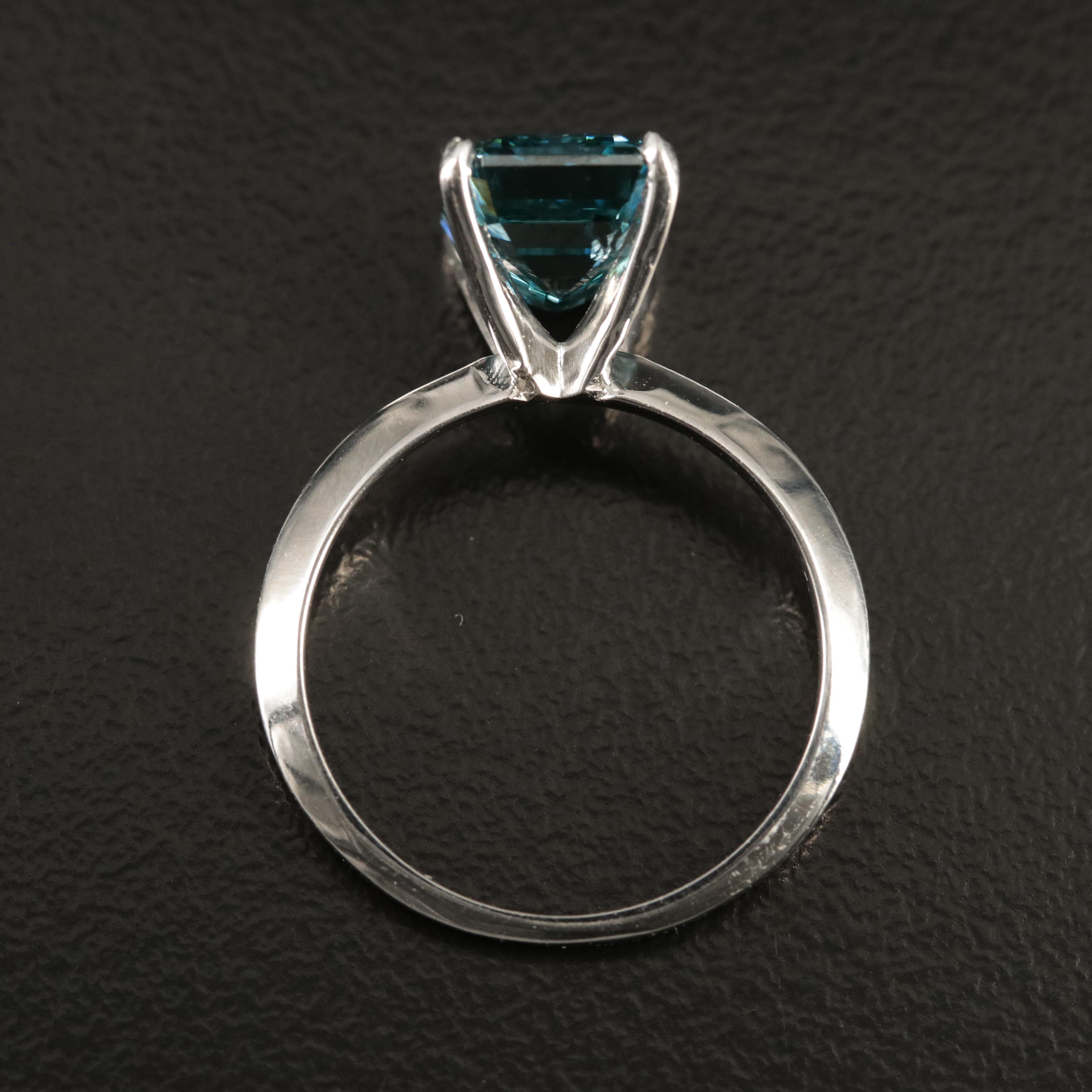 14K 2.80 CT Fancy Intense Blue Diamond Solitaire Ring
