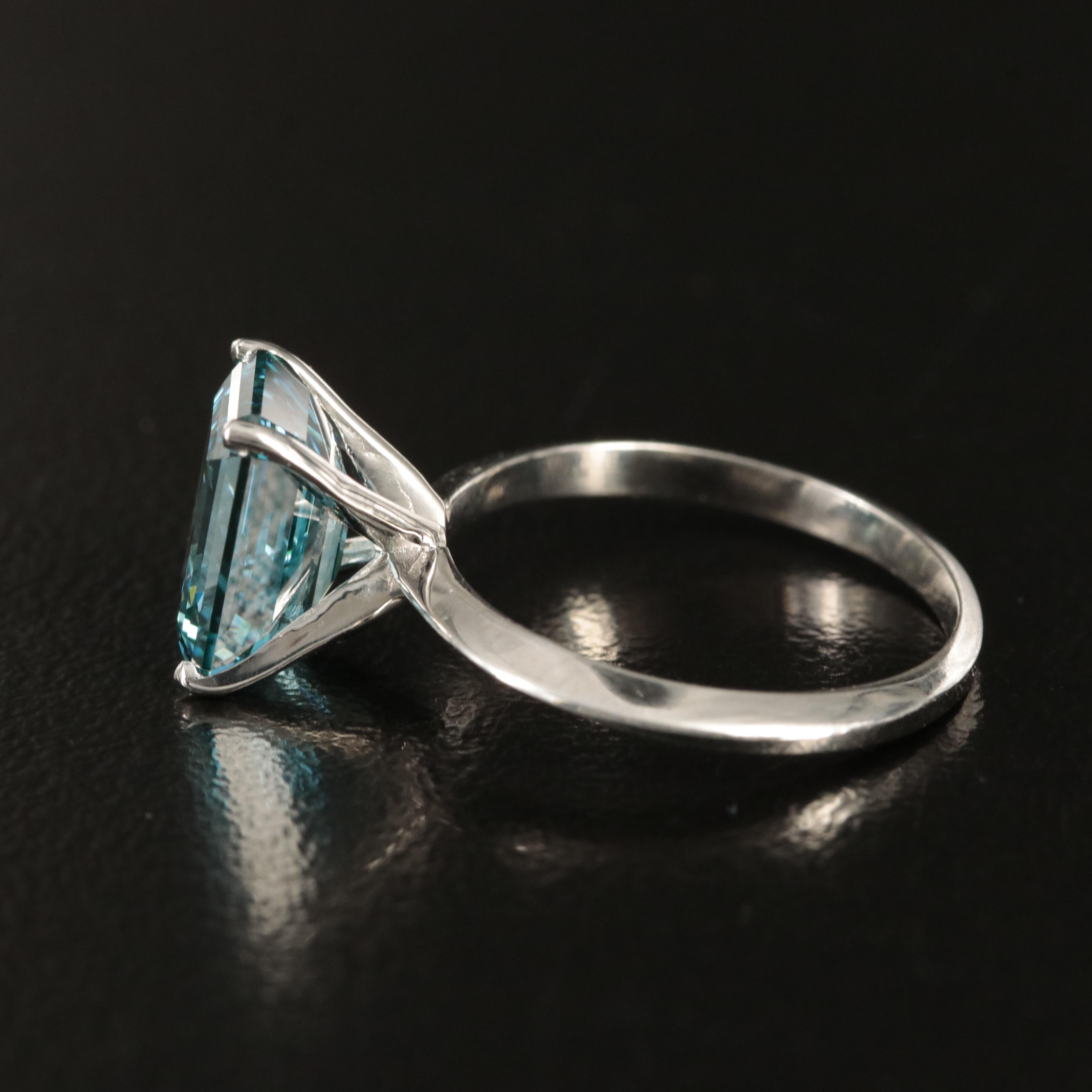 14K 2.80 CT Fancy Intense Blue Diamond Solitaire Ring