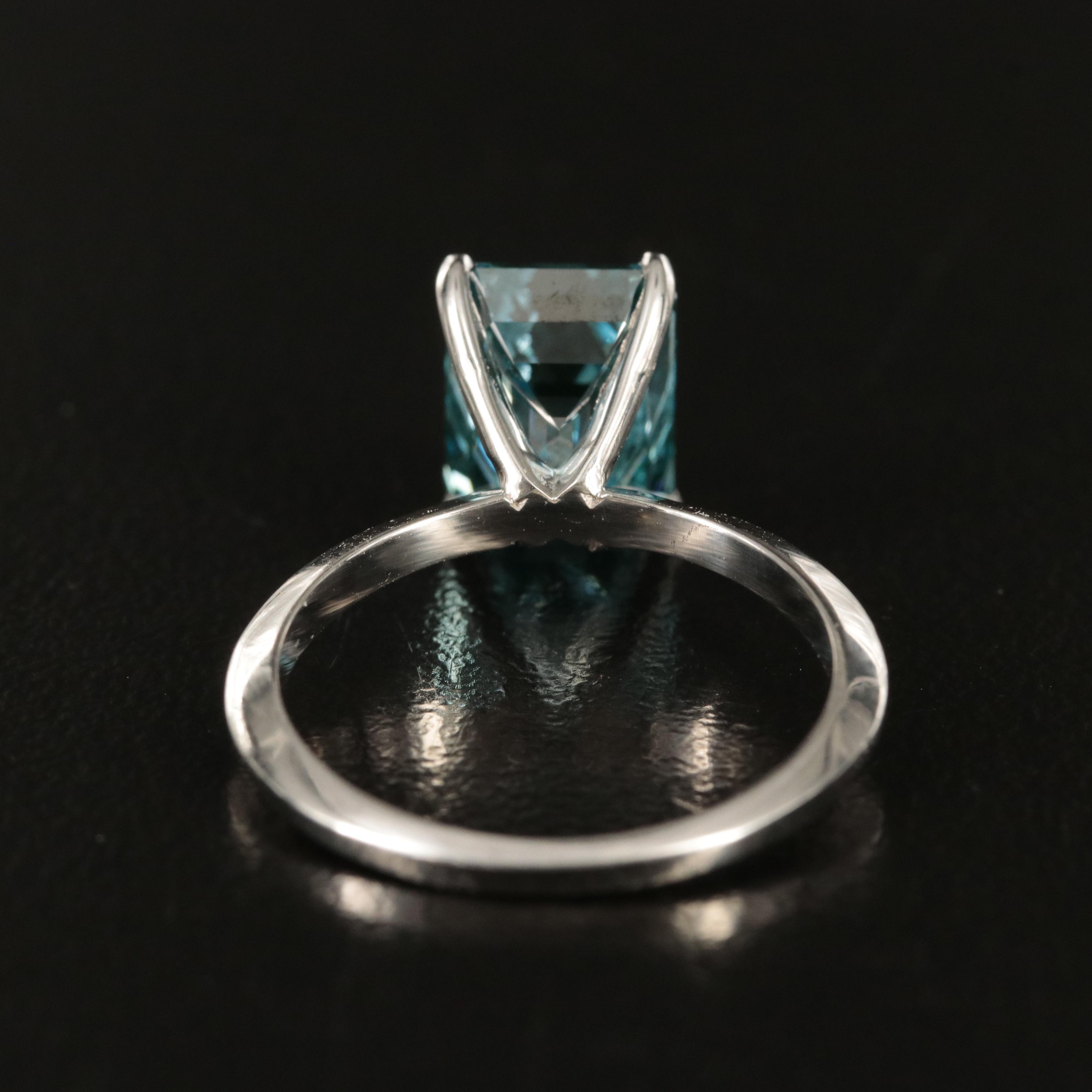 14K 2.80 CT Fancy Intense Blue Diamond Solitaire Ring