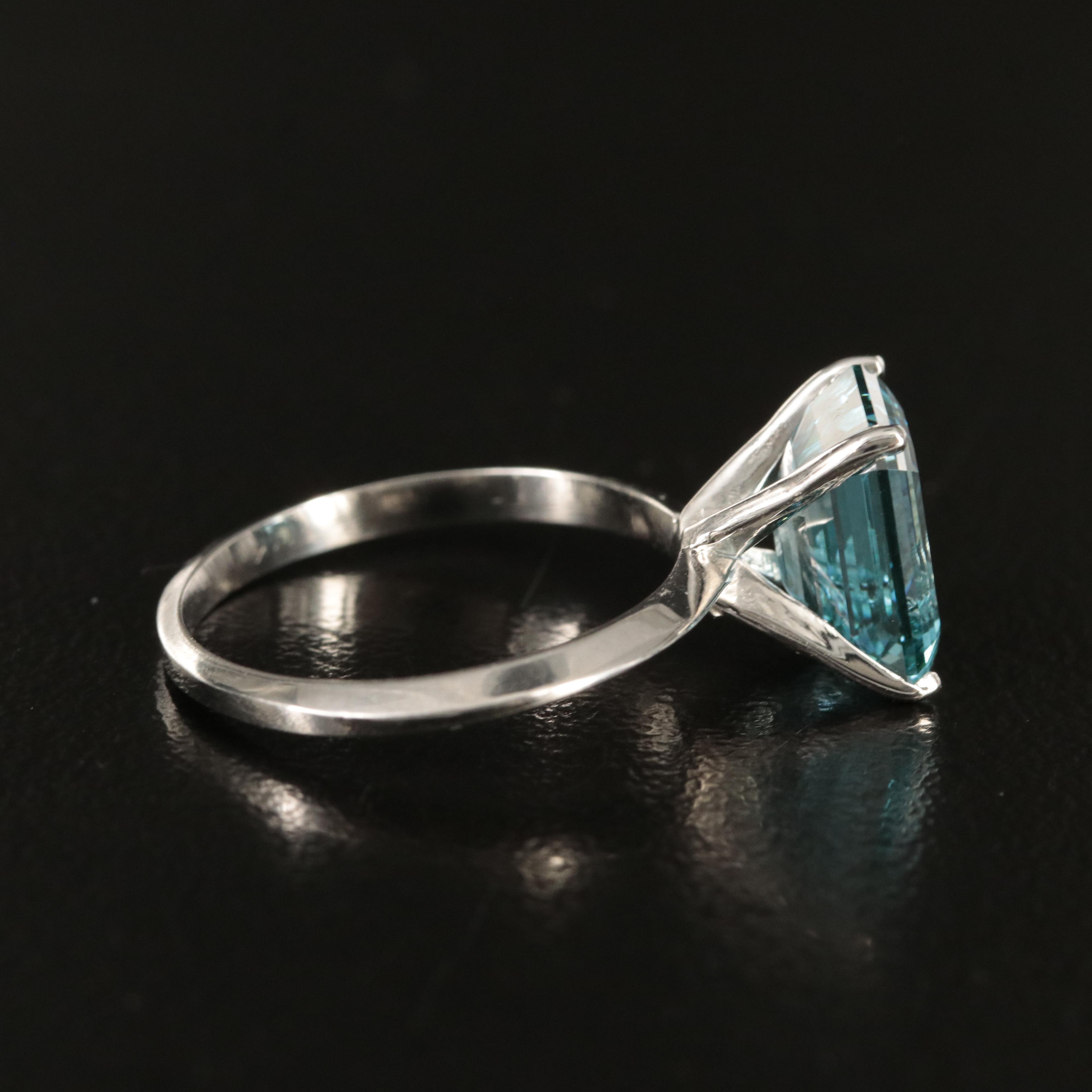 14K 2.80 CT Fancy Intense Blue Diamond Solitaire Ring