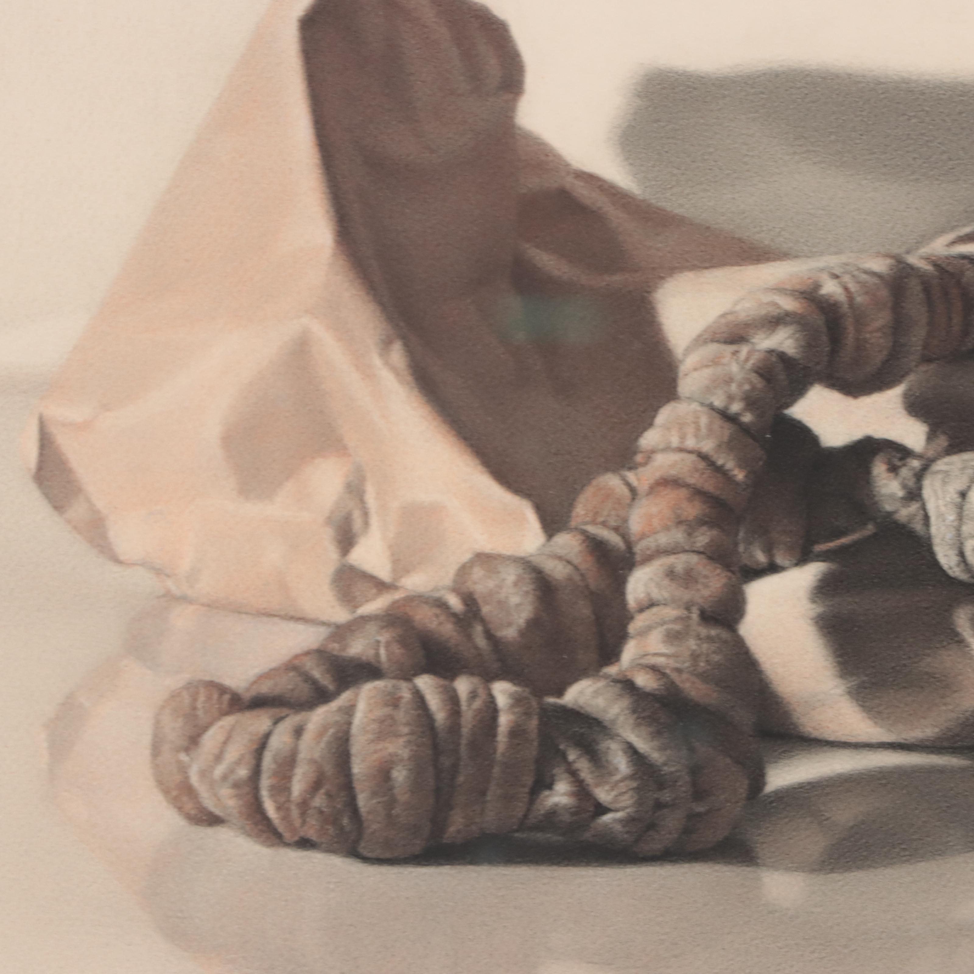Gerardo Pita Still Life Silverpoint Drawing, Late 20th Century