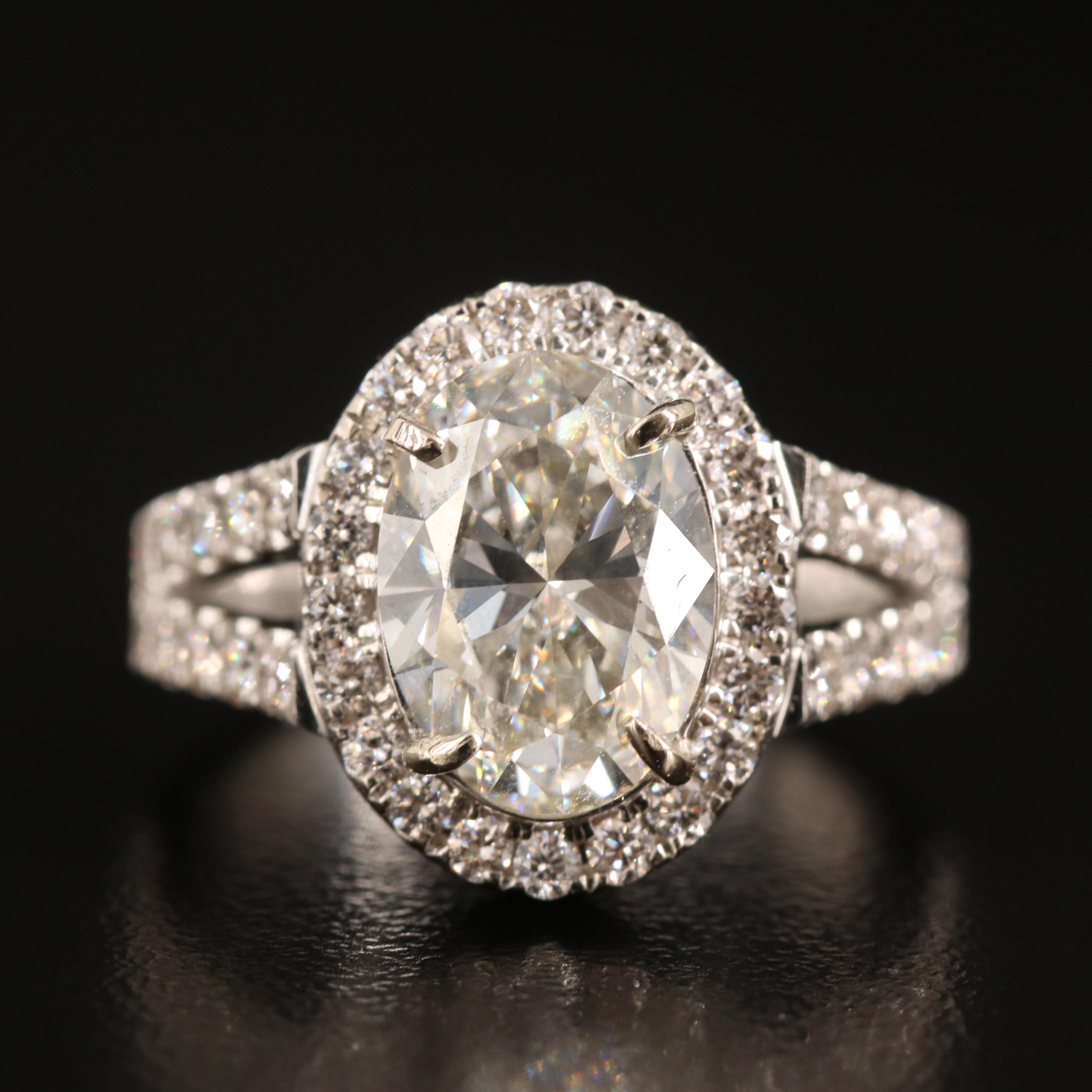 14K 3.20 CTW Lab Grown Diamond Ring with IGI Report