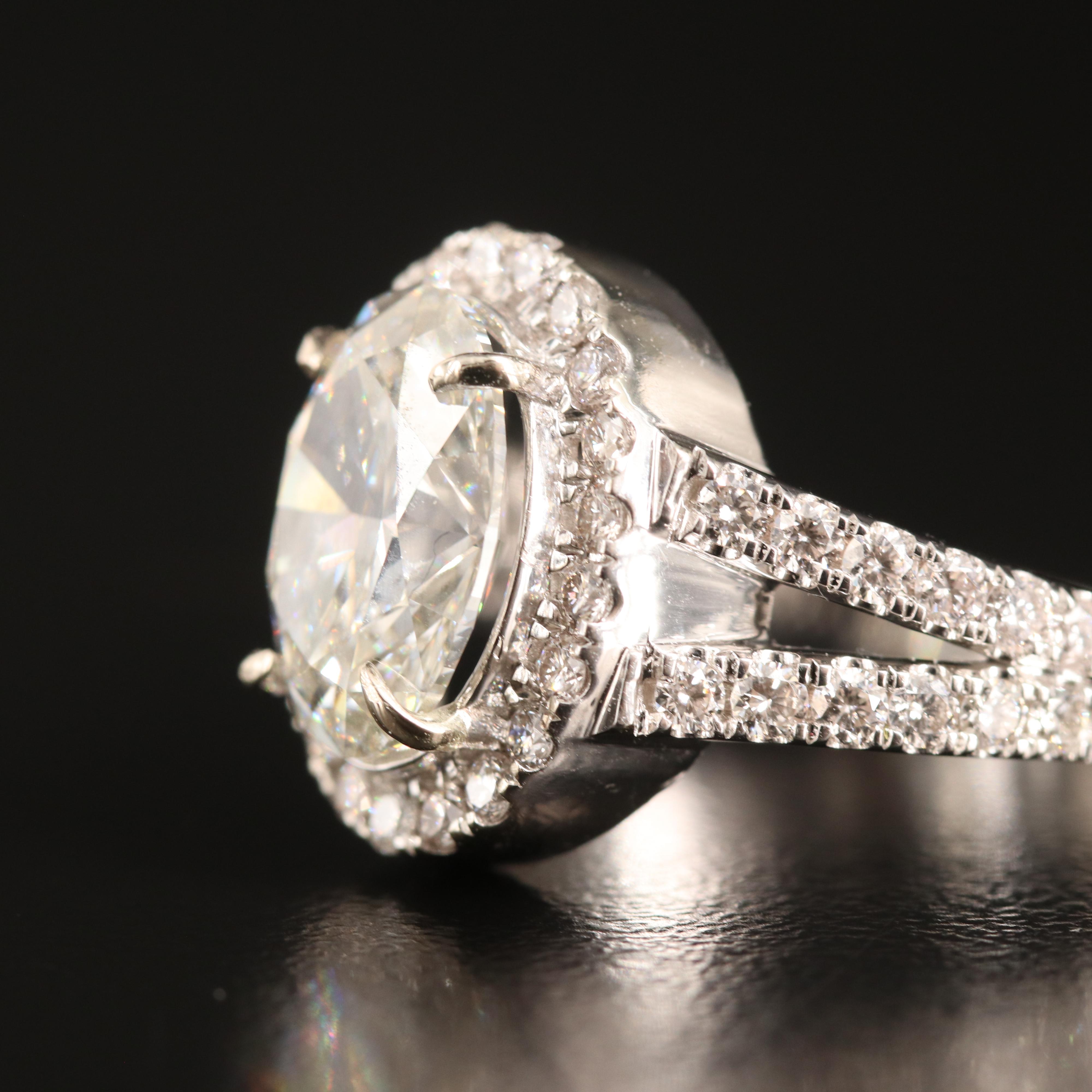 14K 3.20 CTW Lab Grown Diamond Ring with IGI Report