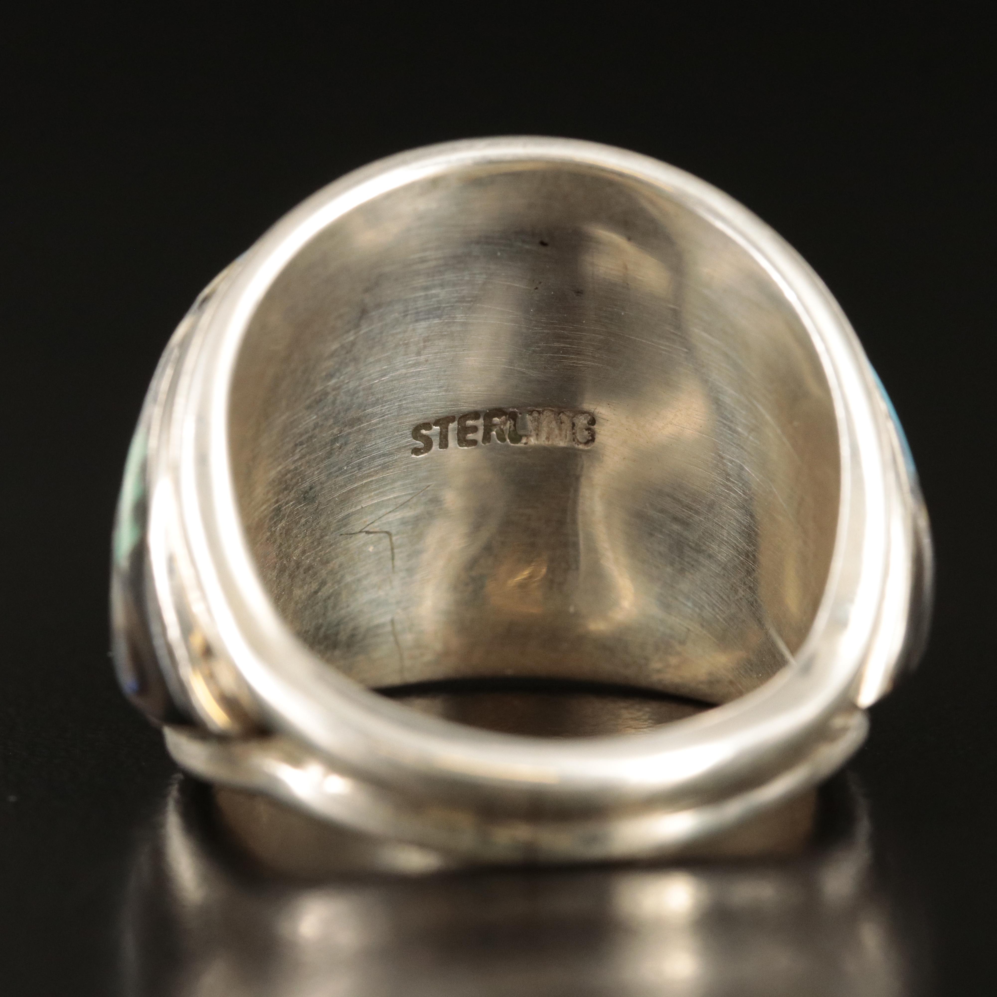 Southwestern Sterling Mother-of-Pearl Inlay Ring