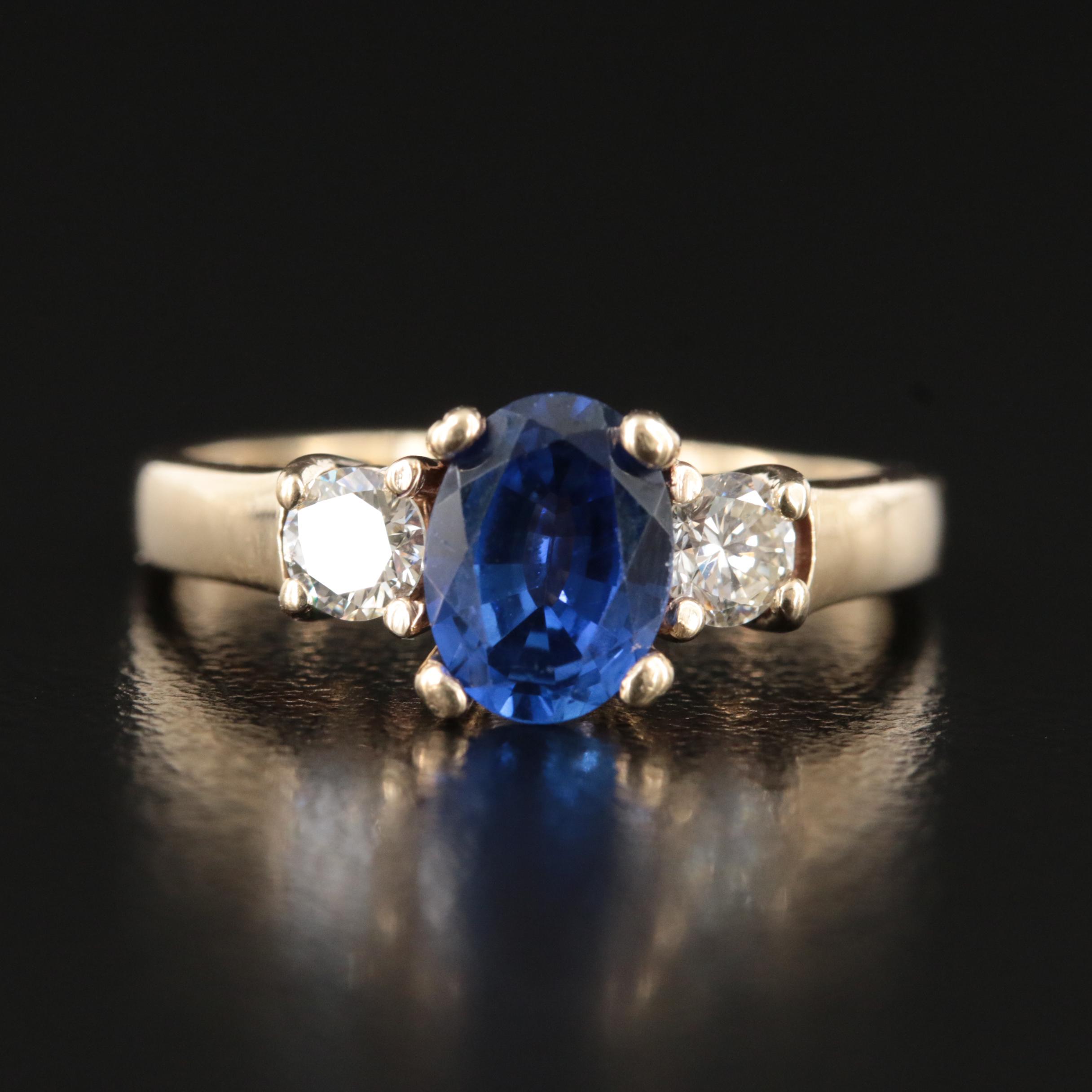 14K Sapphire and Diamond Ring